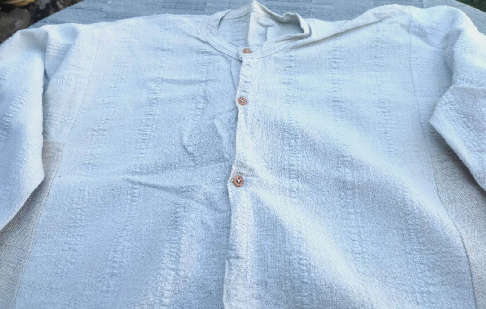 ANTIQUE WOMEN’S FOLK LINEN SHIRT RUSTIC HANDWOOVEN KENAR ETHNIC CLOTHING