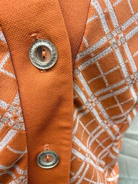 H BAR C ,Vintage 70’s Orange knit pullover tunic. rockabilly, groovy! Large