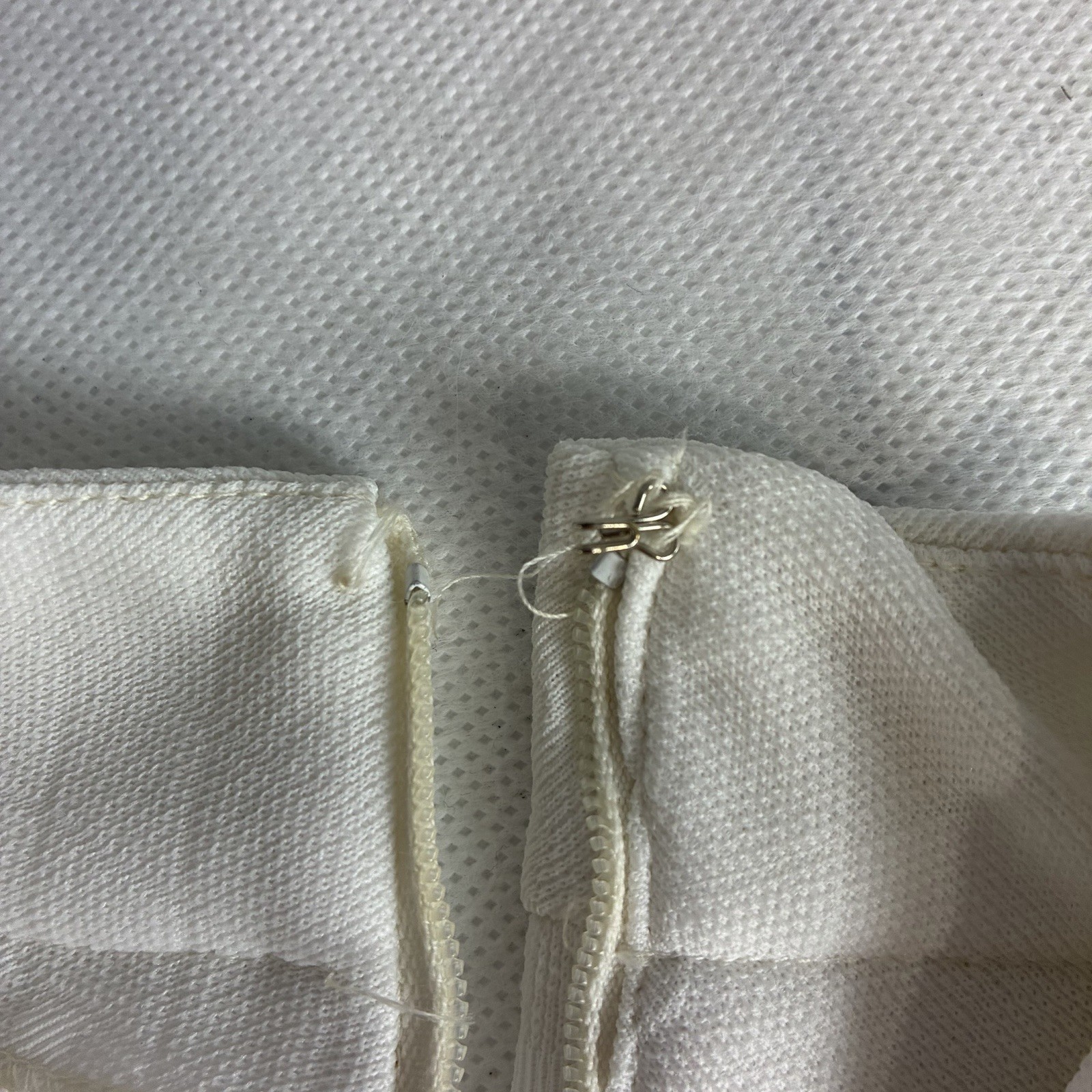 Vtg 60s 70s Bleeker Street Women Pant Set Sz 16 M/L White Textured Wide Leg Mod