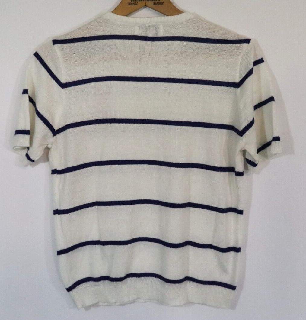 Vintage Rochelle Nautical Stripe Sweater California Short Sleeve Size Large