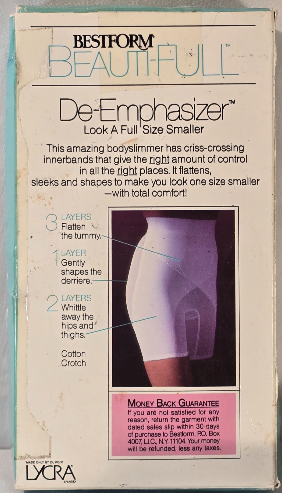 Vintage Dupont Bestform Beautifull De-Emphasizer Bodyshaper for Slimming-Size XL