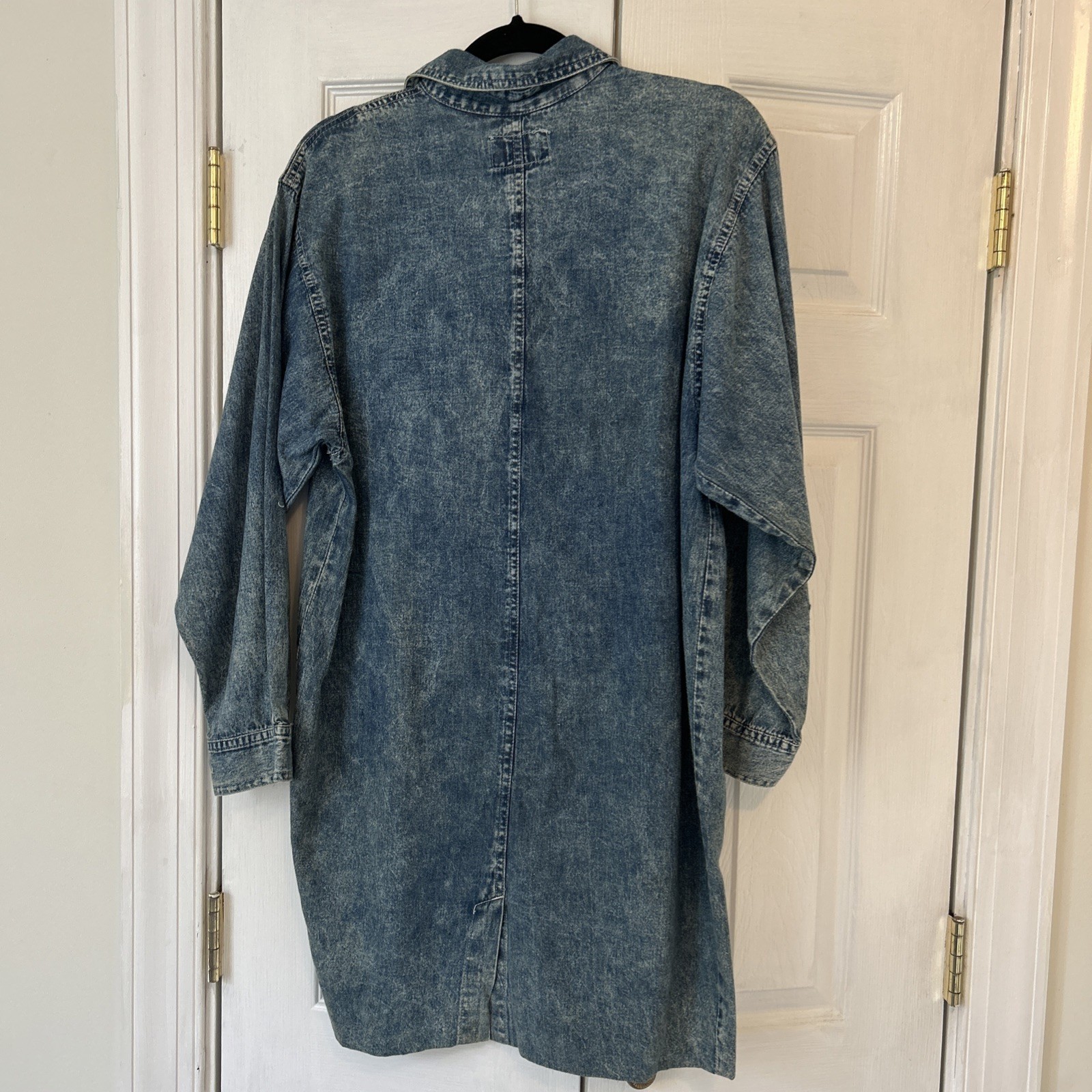 Vintage 80s Denim Dress Medium Andiamo Italia Western Country Embroidered