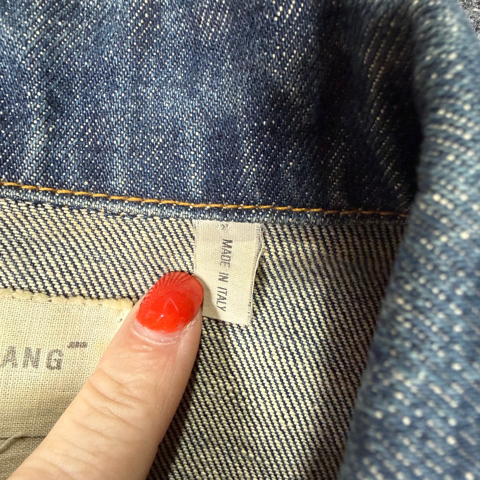 Vintage 90s Helmut Lang Classic Denim Jacket Made in Italy Blue Trucker Sz 44 M