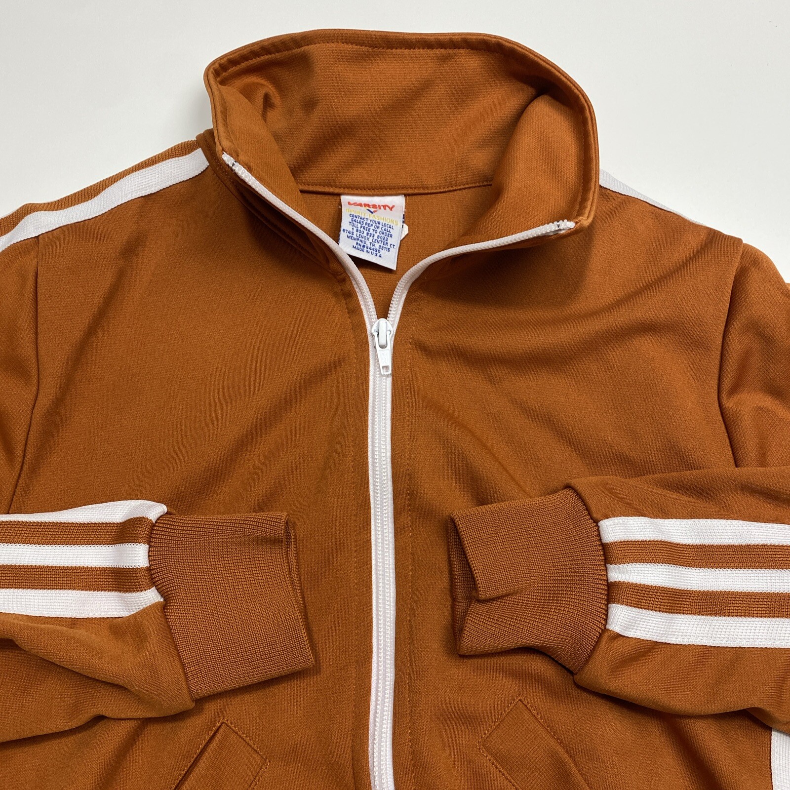 Vintage Varsity Spirit Fashions Cheer Full Zip Jacket Sz S Orange Made in USA