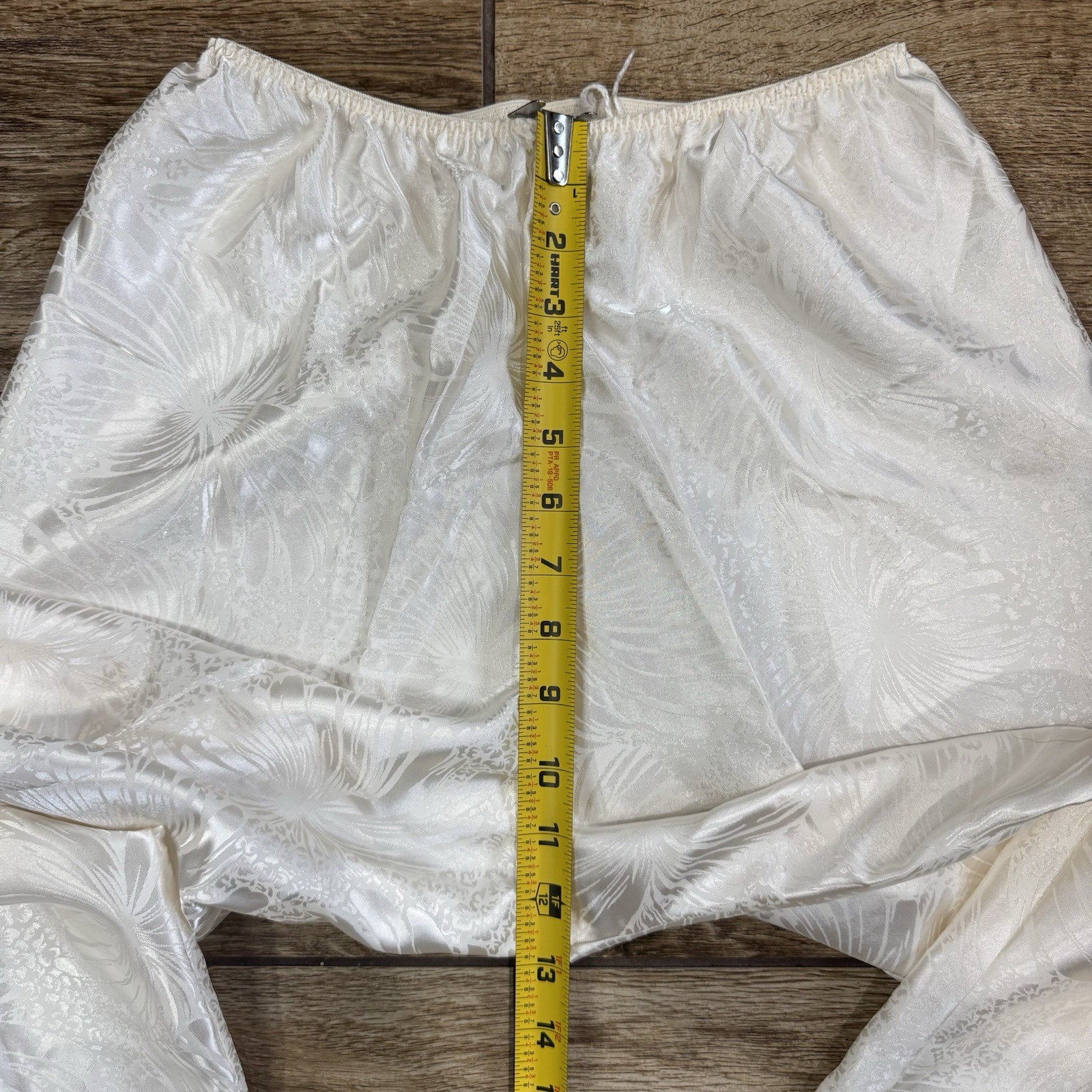 Vintage Lily Of France Sleepwear cream Silk Lace Pajama Top Pants Set