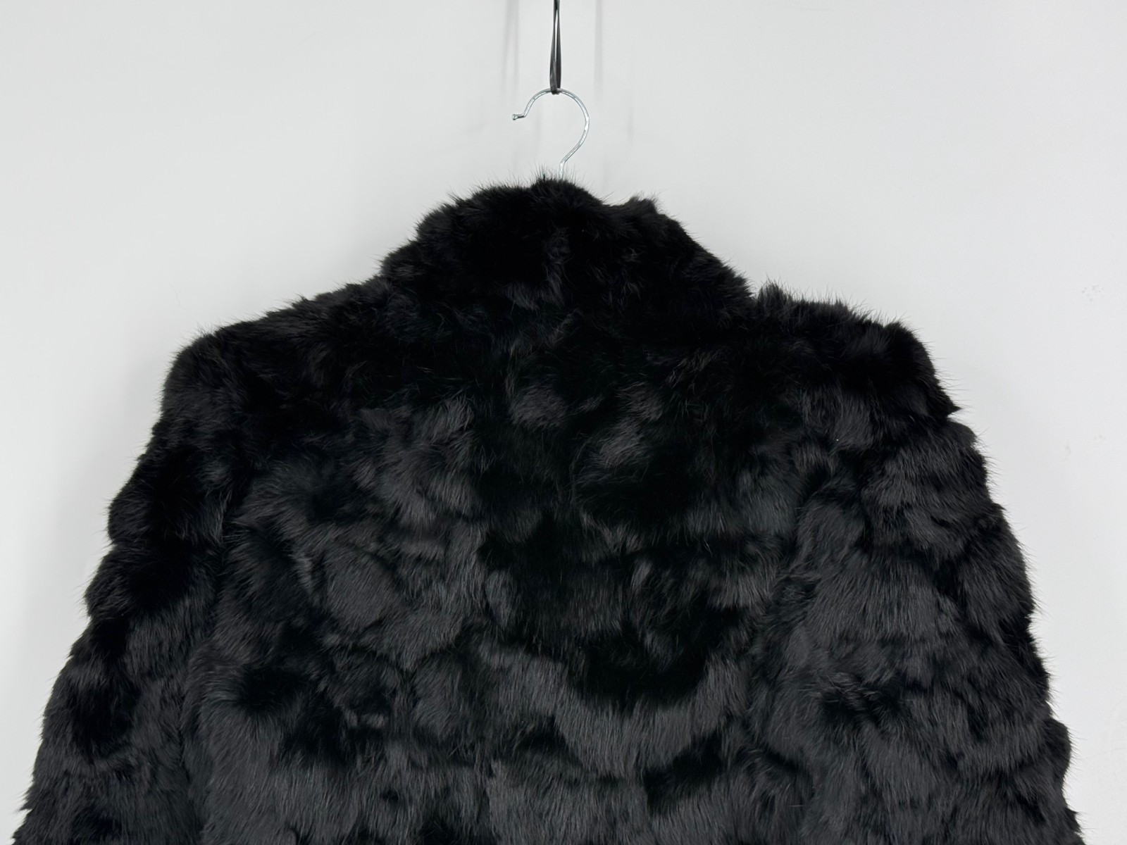 Vintage 1980s Sergio Valente Black Genuine Rabbit Fur Coat Women’s Size Medium