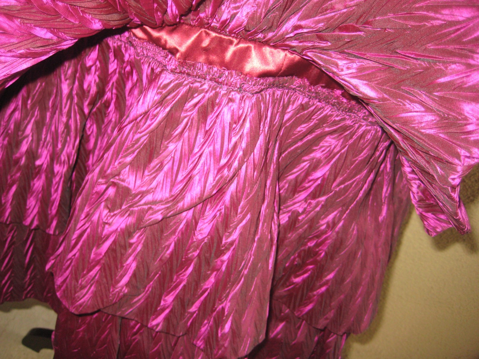 Vintage 80s burgundy/wine velveteen dropwaist taffeta tiered ruffles party dress