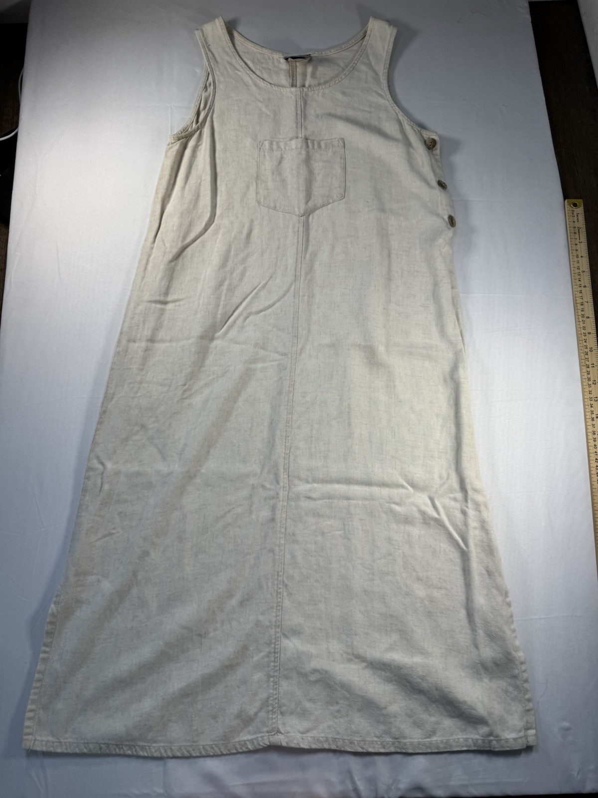 Vintage 90’s Linen Dressing Clio Boho Sleeveless Maxi Dress Women’s s Medium