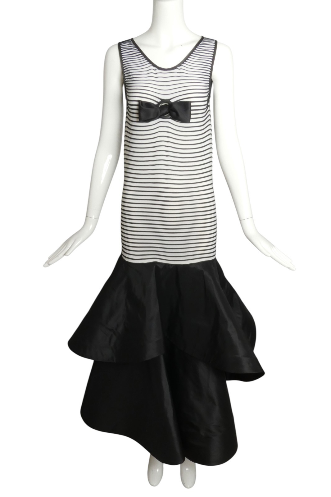 PIERRE CARDIN- 2002 Taffeta & Knit Maxi Dress, Size 2