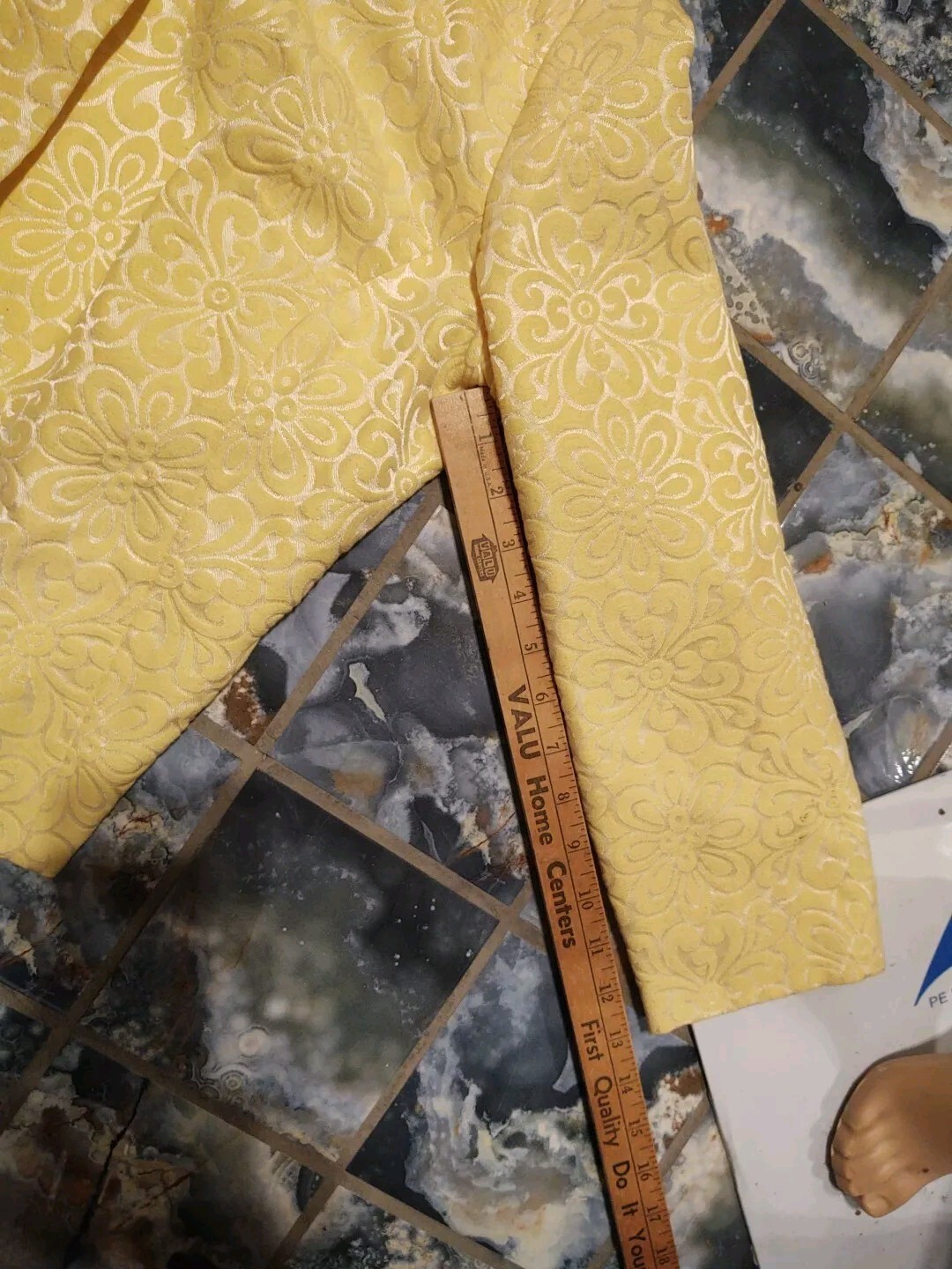 Vintage 1960s Elinor Gay Original Bright Yellow Shift Dress W/Jacket Sz 18