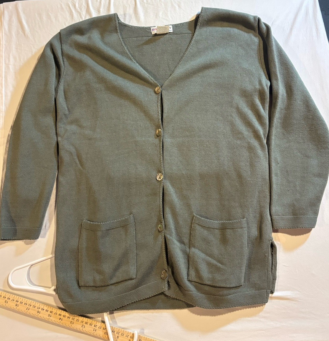 Kolor Way Hand Stitched Artistic Wine-Themed Cardigan Button Up Sweater Small