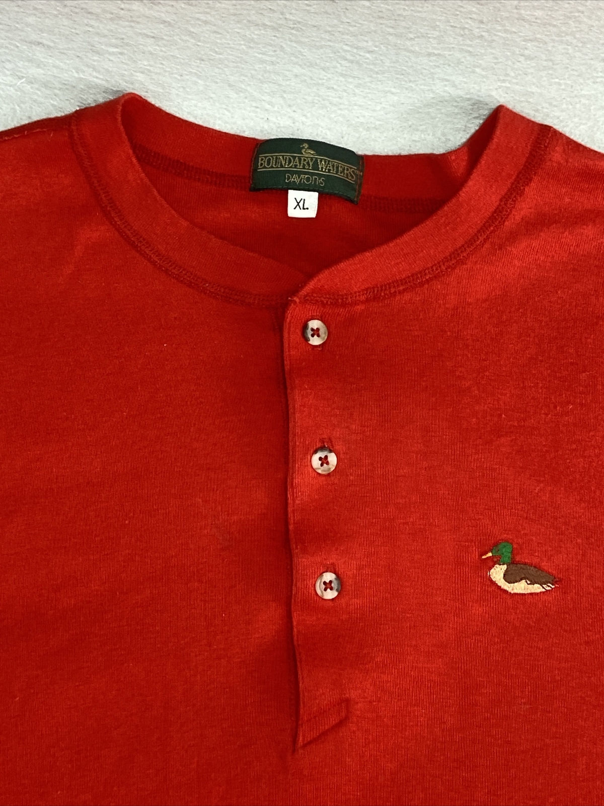 Vtg Boundary Waters Daytons Womens Nightgown Sz XL Mallard Duck Red USA Made