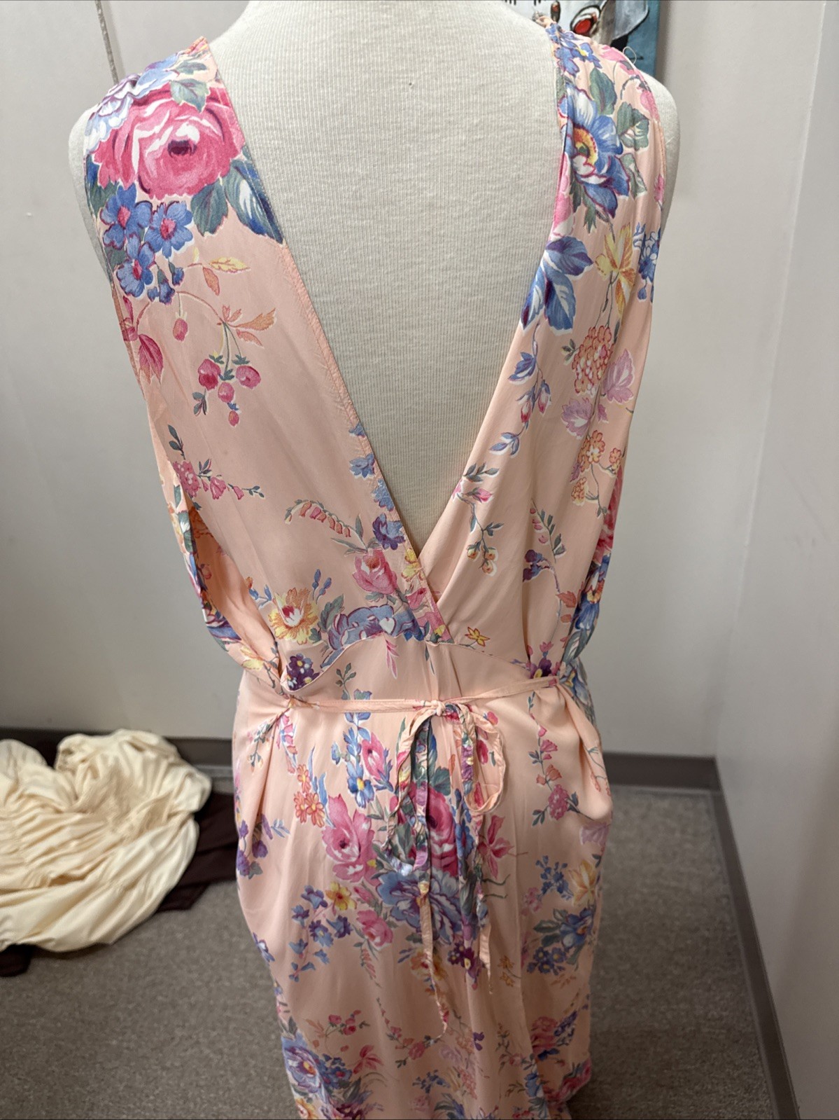 1940s Floral Bias Cut Nightgown