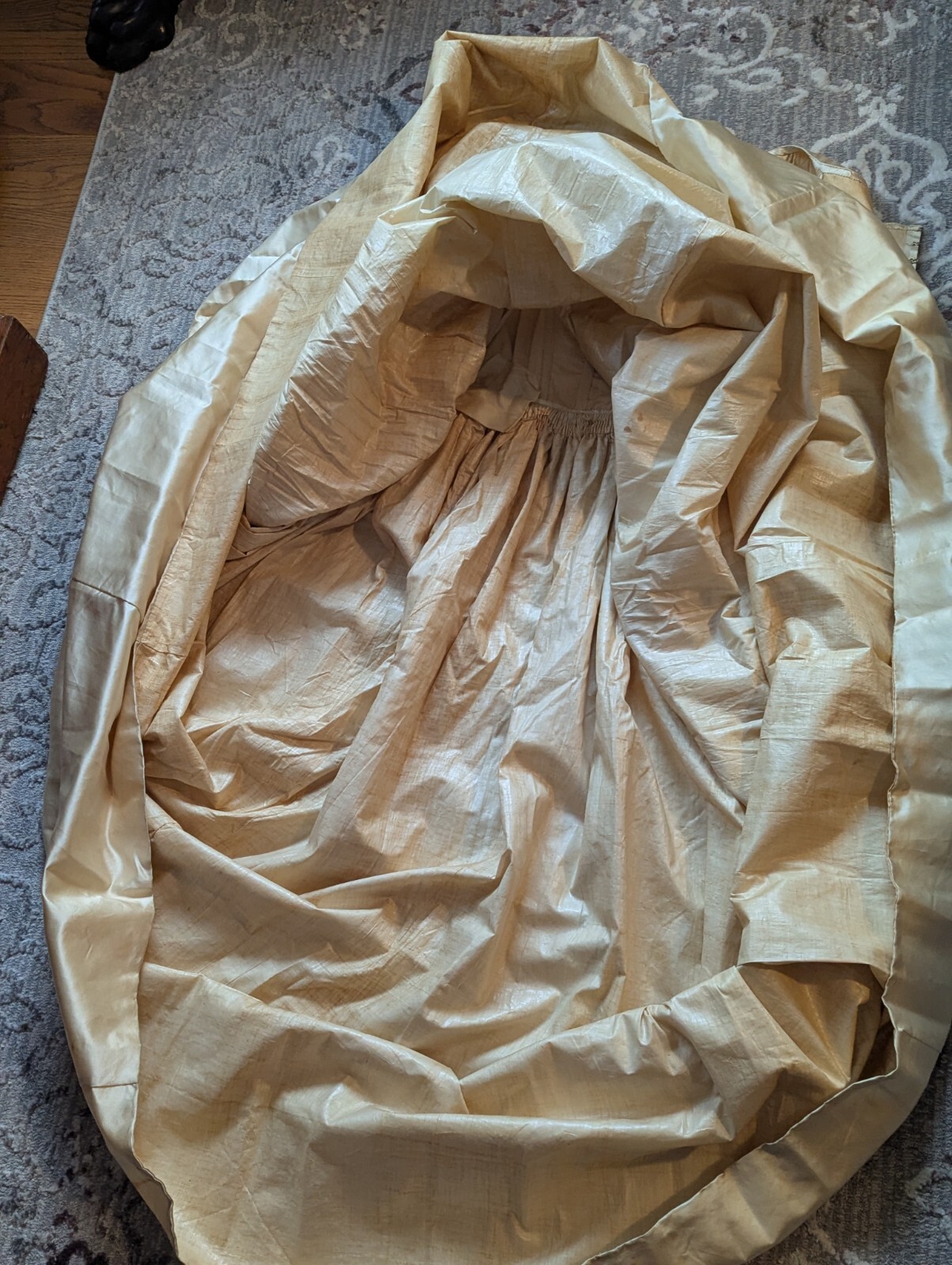 RARE Elegant Antique ca 1850’s Silk/Satin Wedding Dress Gown Handmade Museum