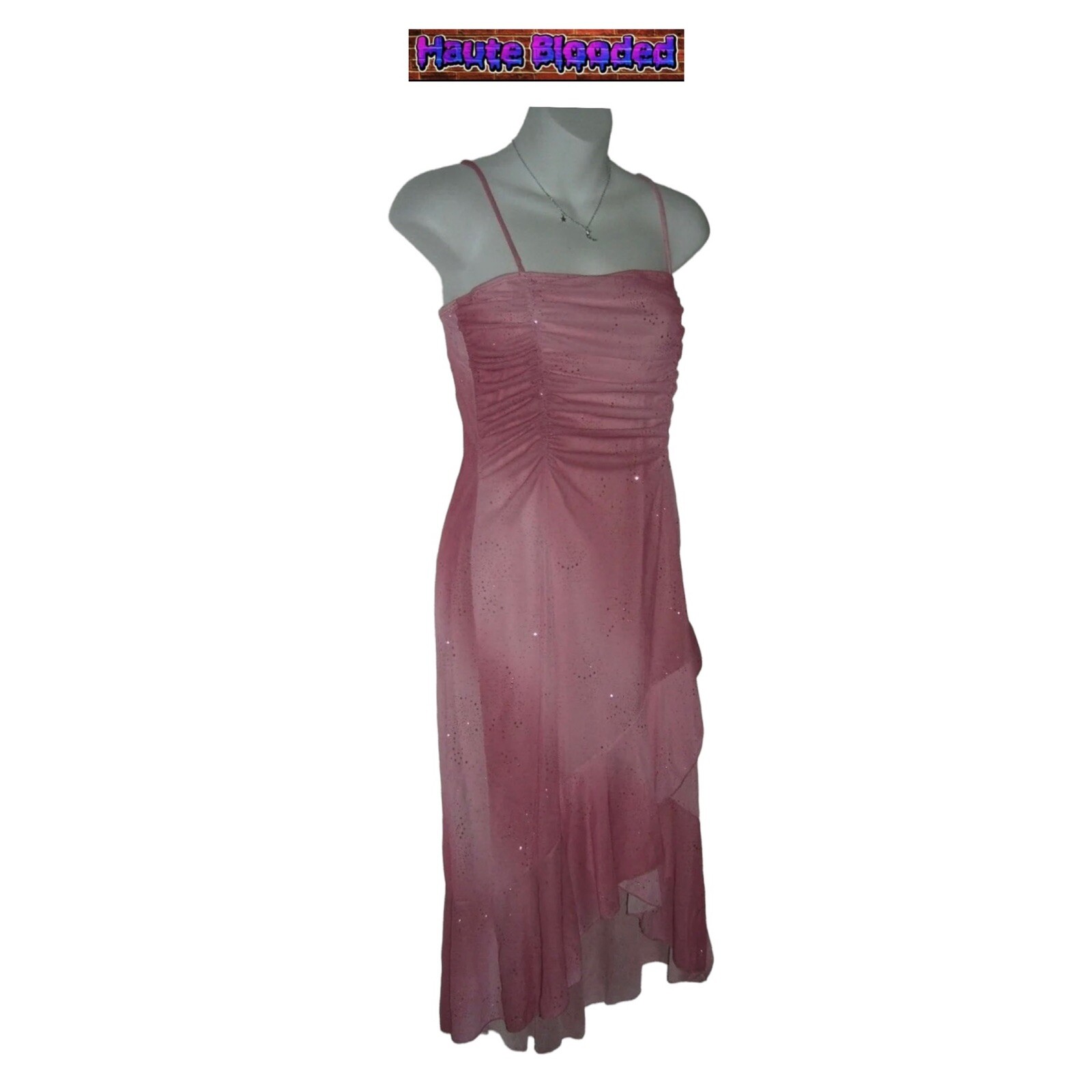 Taboo Dress Vtg 90s Pink Glitter Kawaii Fairy Barbie y2k Coquette Ballet Pixie