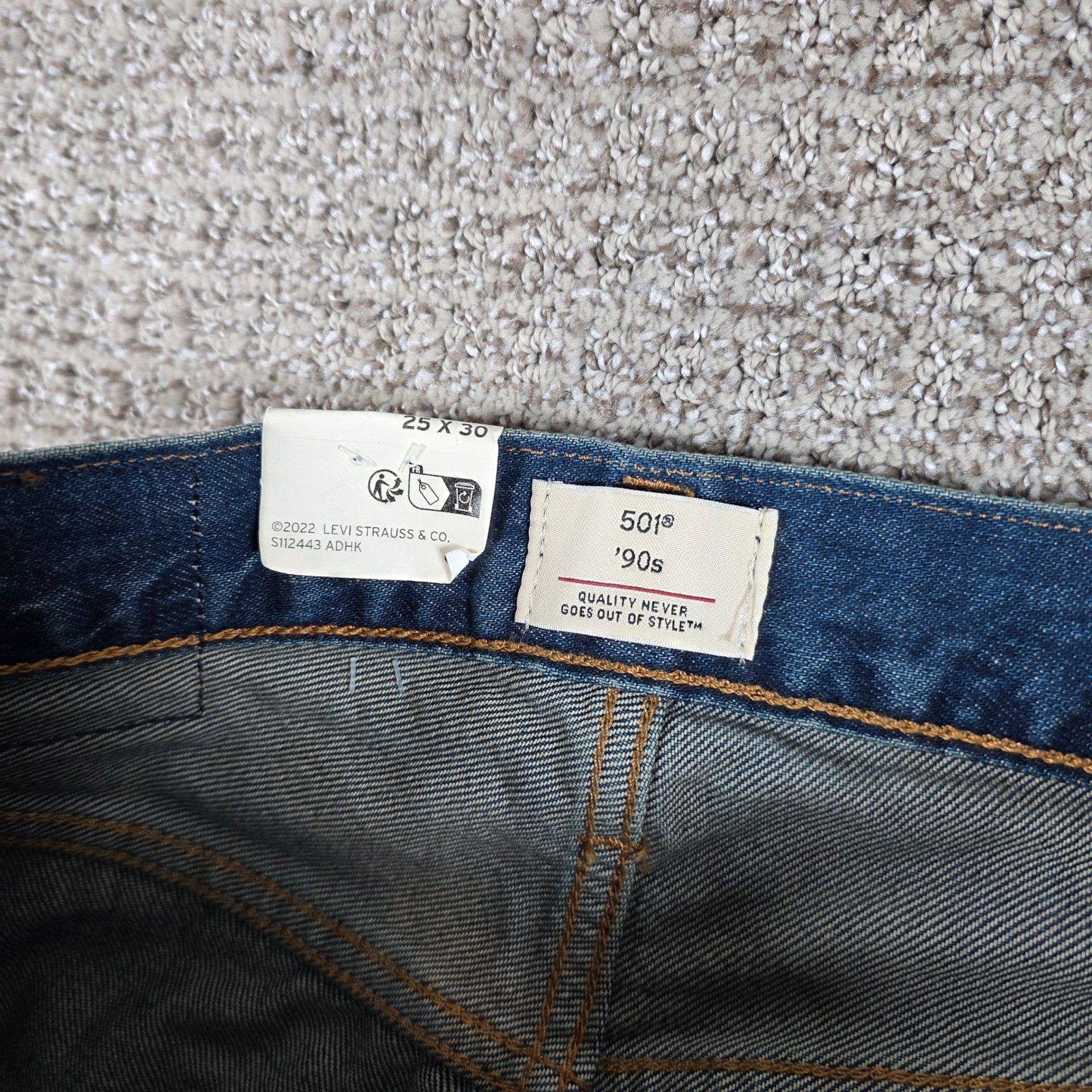 Levis 501 90s Selvedge Denim Jeans Womens 25×30 Blue Straight Leg Mid Rise NWT