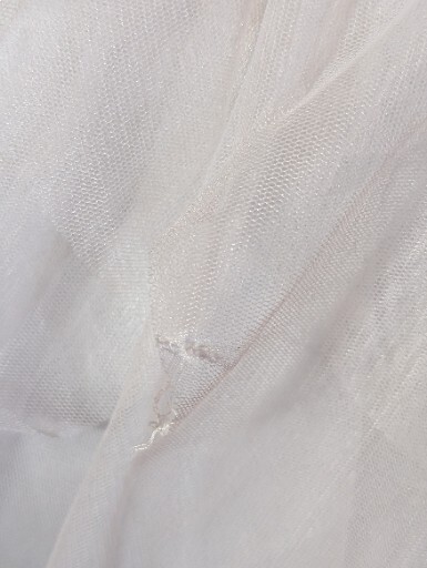 Vintage Y2K Maxi Prom Dress White Cascade Ruffle Strapless Gown 7/8