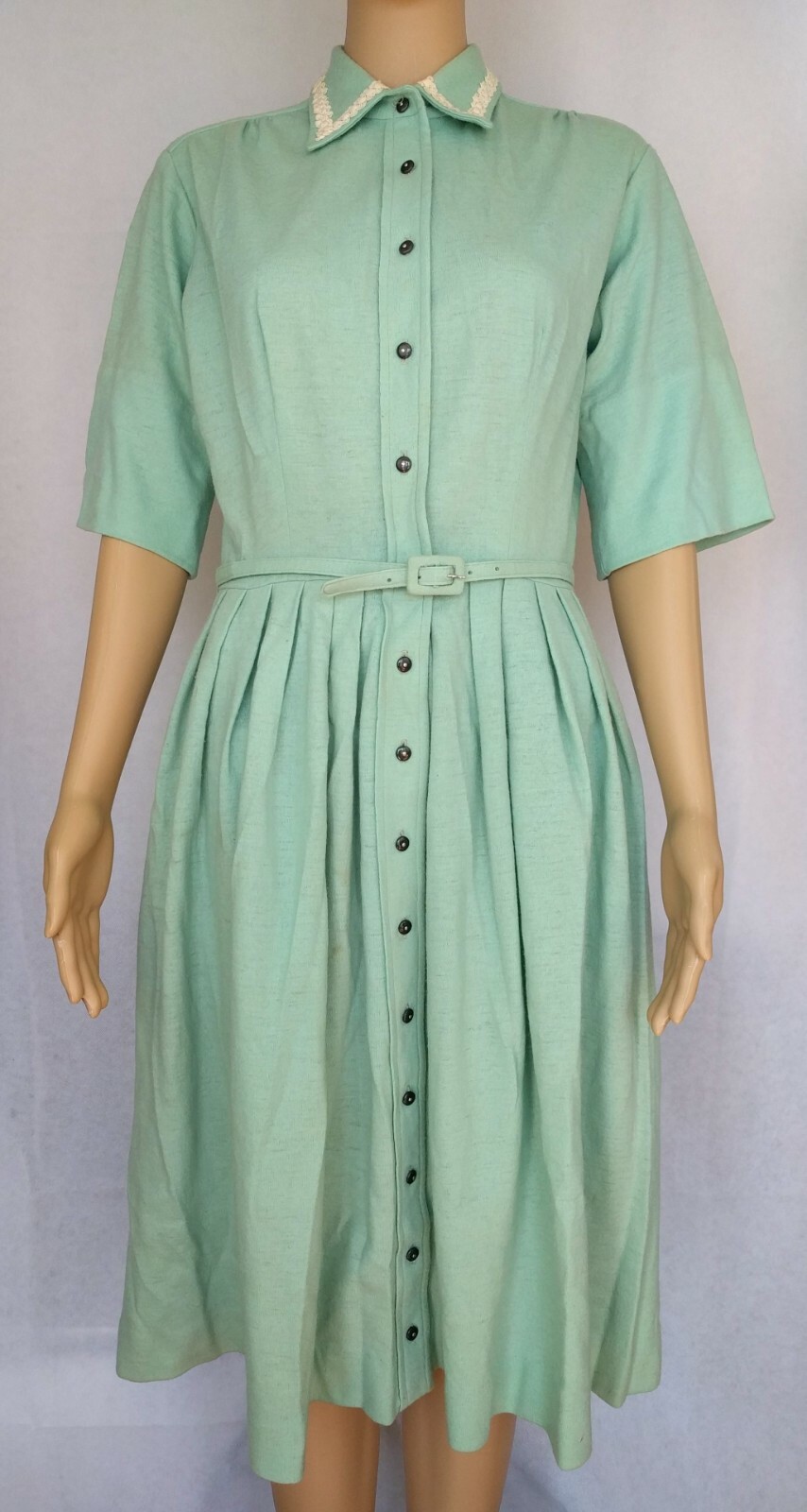 Vintage Henry Rosenfeld Mint Green Dress Belt Clothing Cosplay 1950s Craft Prop
