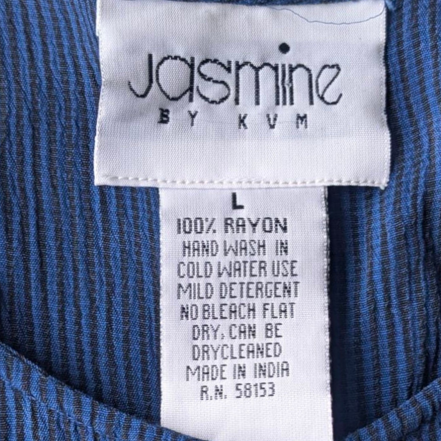 Vintage 90s Jasmine by KVM Navy Blue Crinkle Rayon Tiered Maxi Dress L