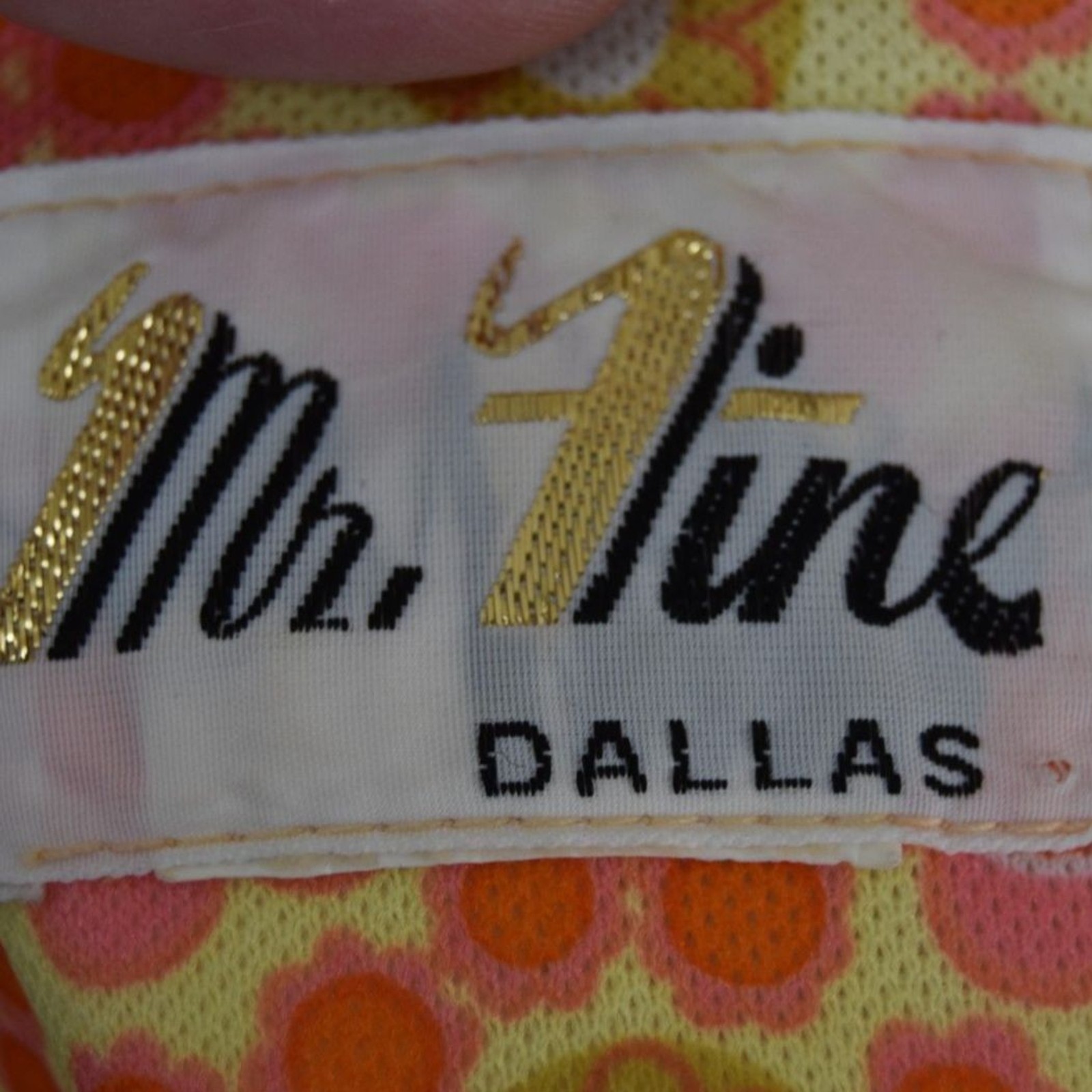 Vintage 60s Mod Floral Blouse Mr Fine Dallas Orange Pink Retro Top L