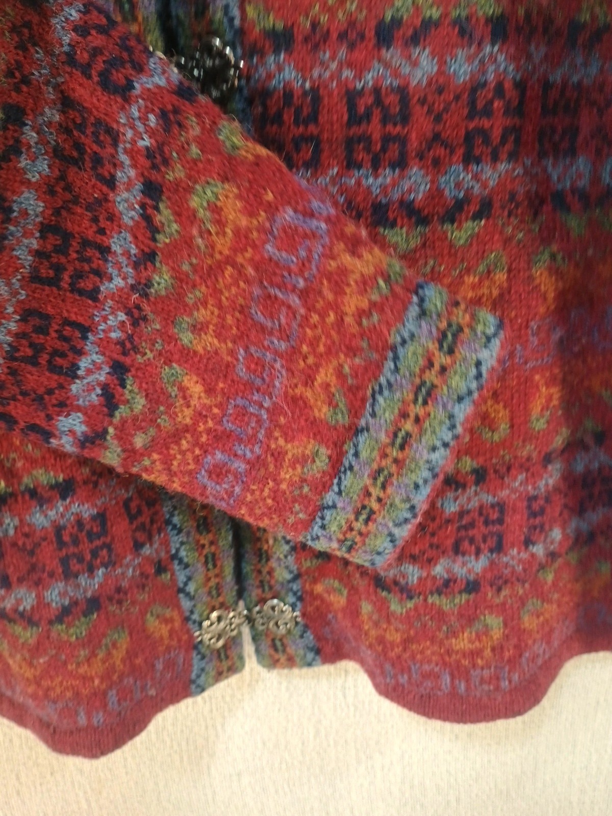VTG NEWTON TRADING CO WOOL CARDIGAN CASUAL WORK ERRANDS METAL FASTENERS Sz Large