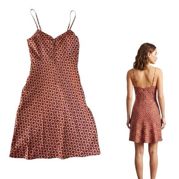 Vintage 2002 Gap geometric medallion print slip dress 0 XSMALL EUC