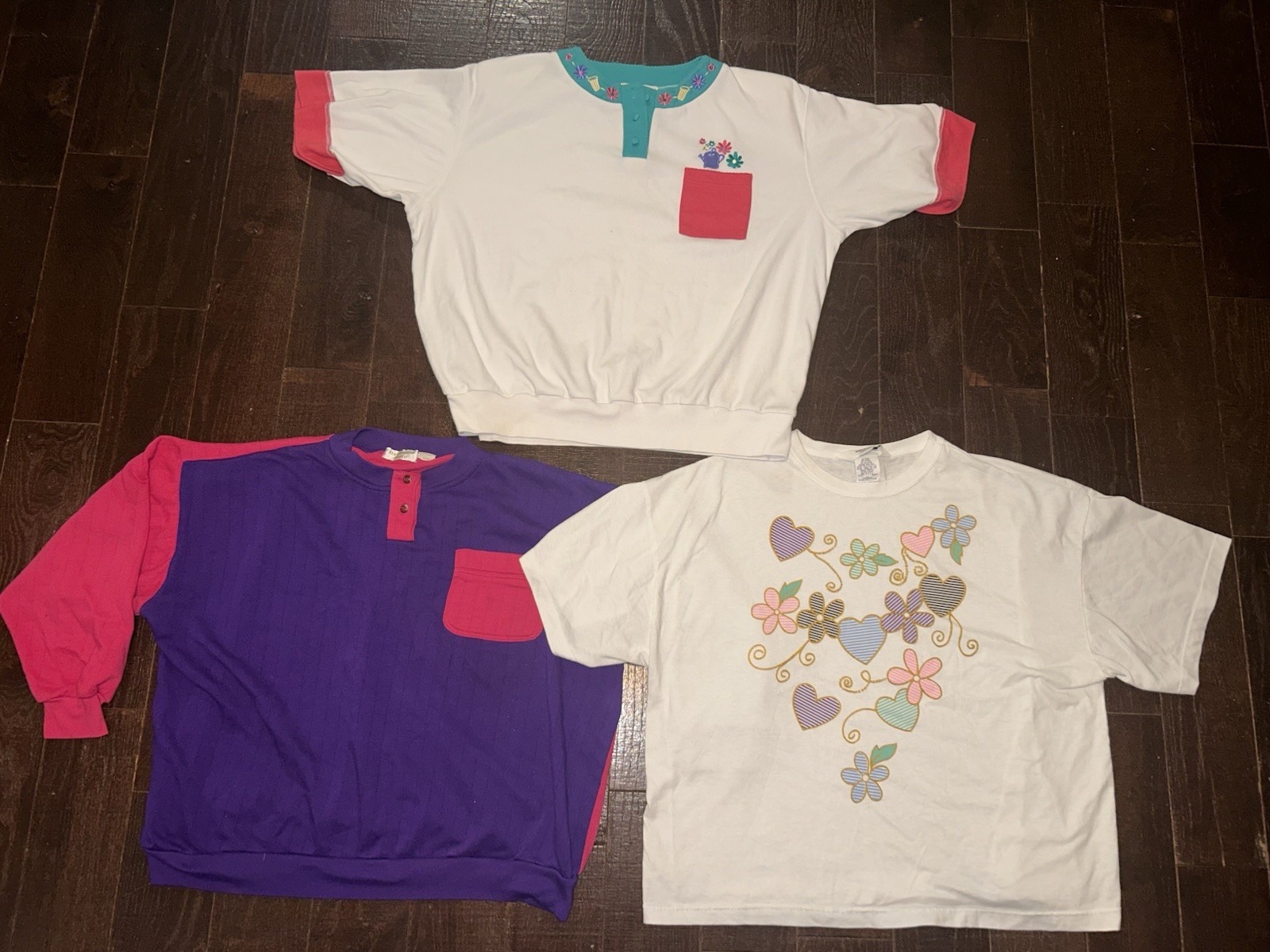 Vintage Plus Size Shirt Oversized Colorful Bundle Lot 3XL 24W Floral Colorblock