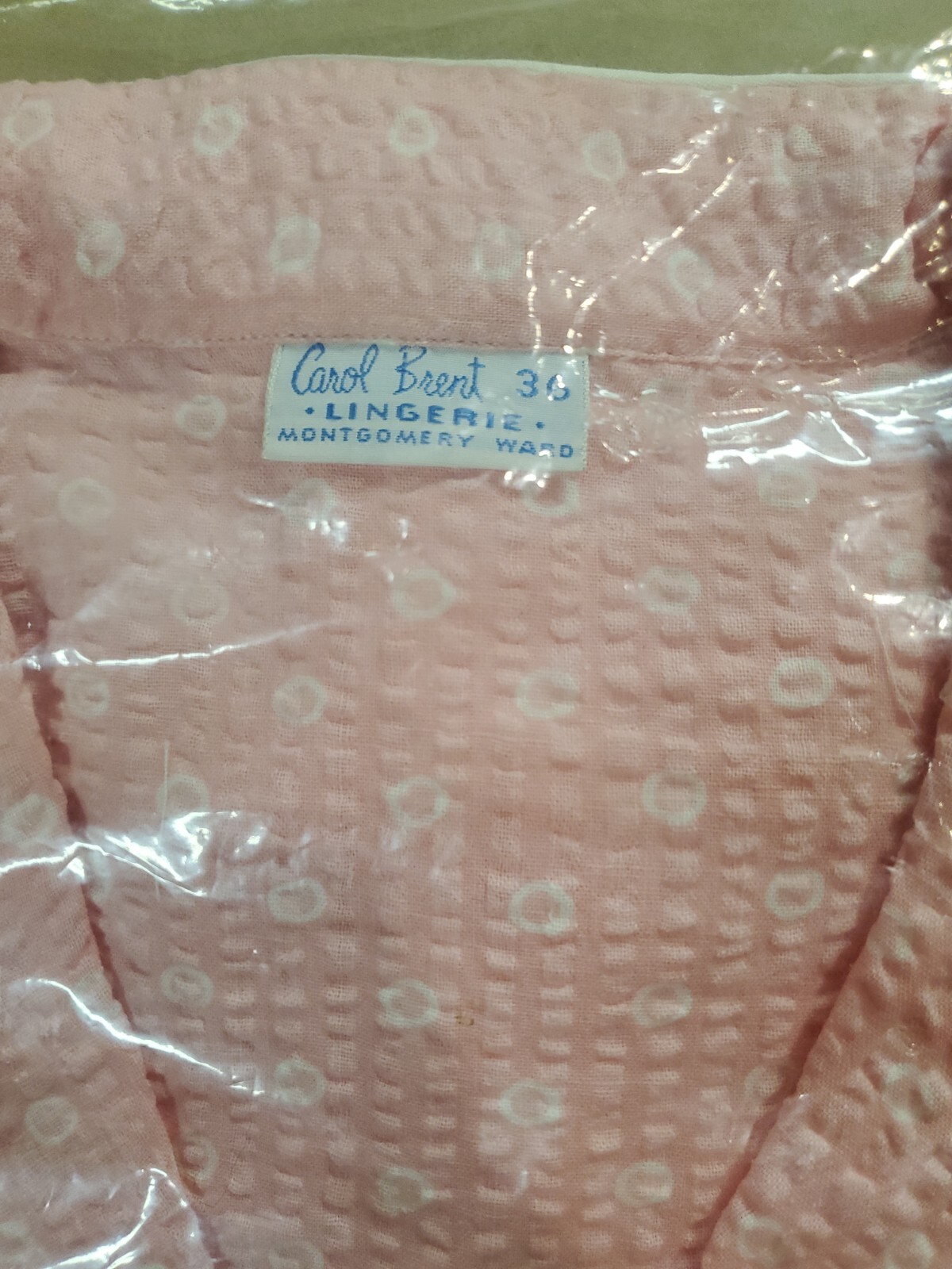 Carol Brent Classic Vintage Pink and White Pajama Set Cotton 1960s 36