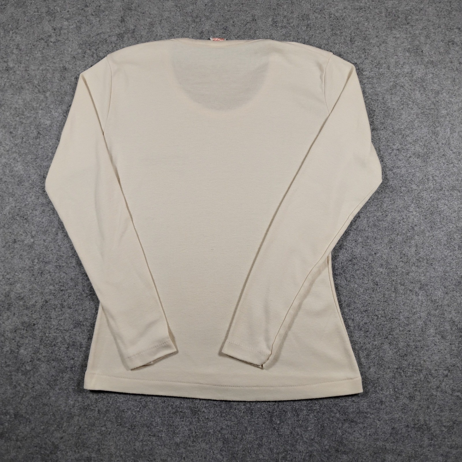 Vintage Fun-Tees Hawaii Scoop Neck Long Sleeve T-Shirt Cream USA Made Size M 80s
