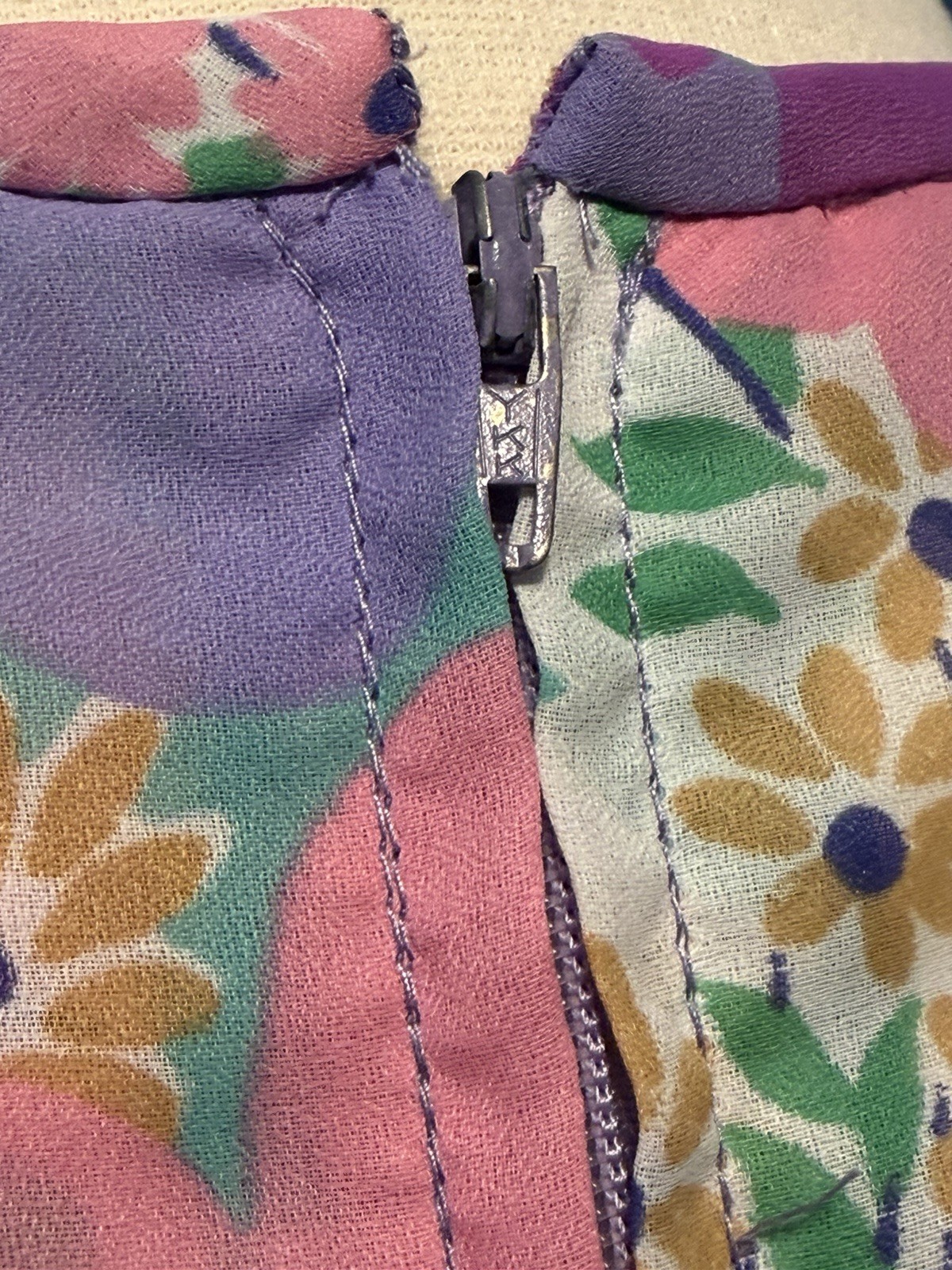 Vintage St. Michael 60s 70s Mod Flower Dress Long Sleeve Pastel Multi