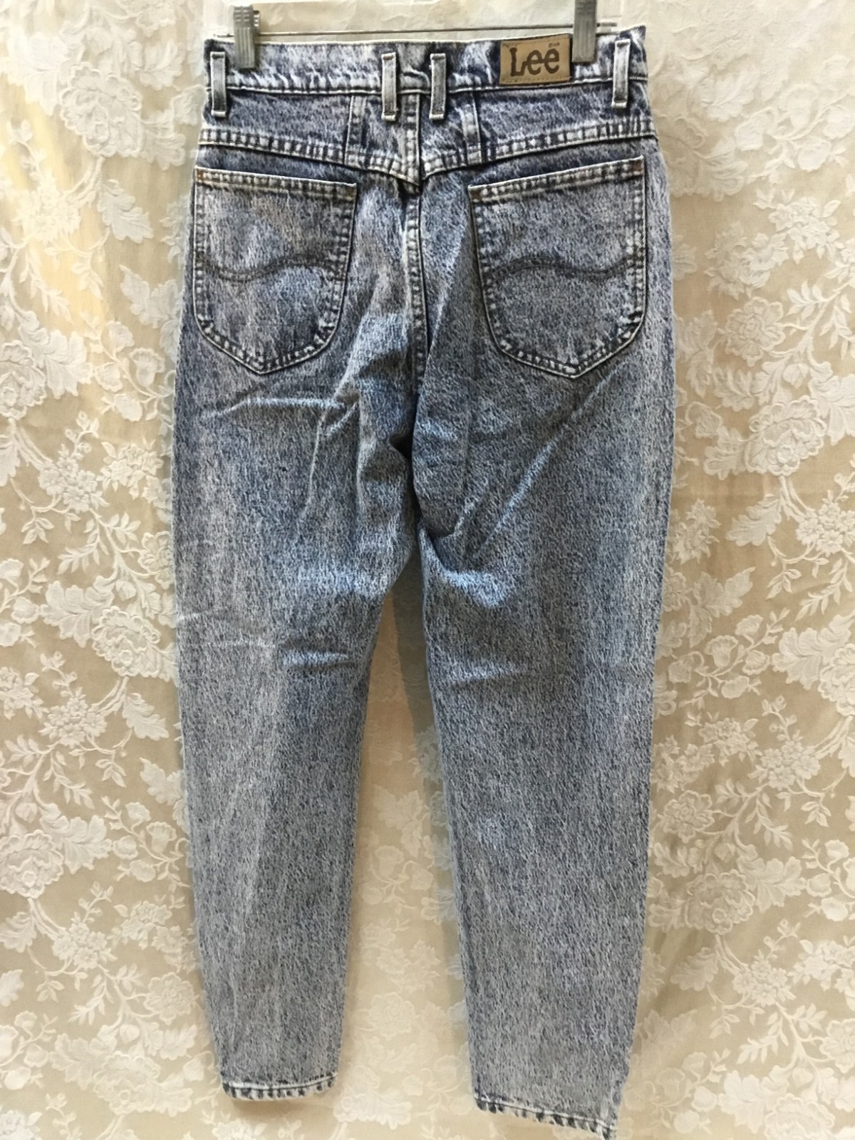 Vintage 90s Lee Acid Wash High Rise Jeans 13 Tapered Leg 27×30 MADE IN USA mom