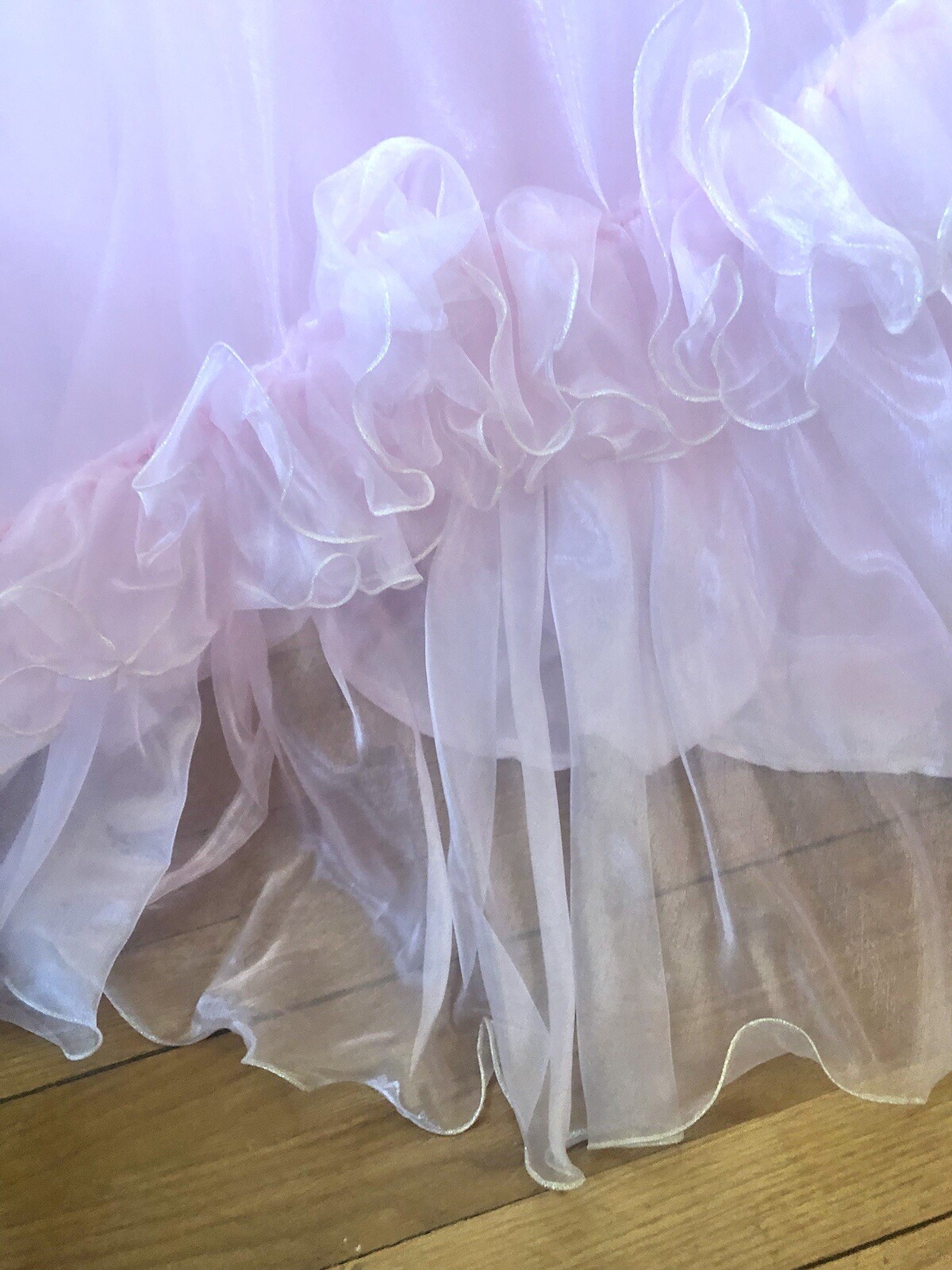 Vintage 80’s Cotton Candy Pink Organza Dress, XS