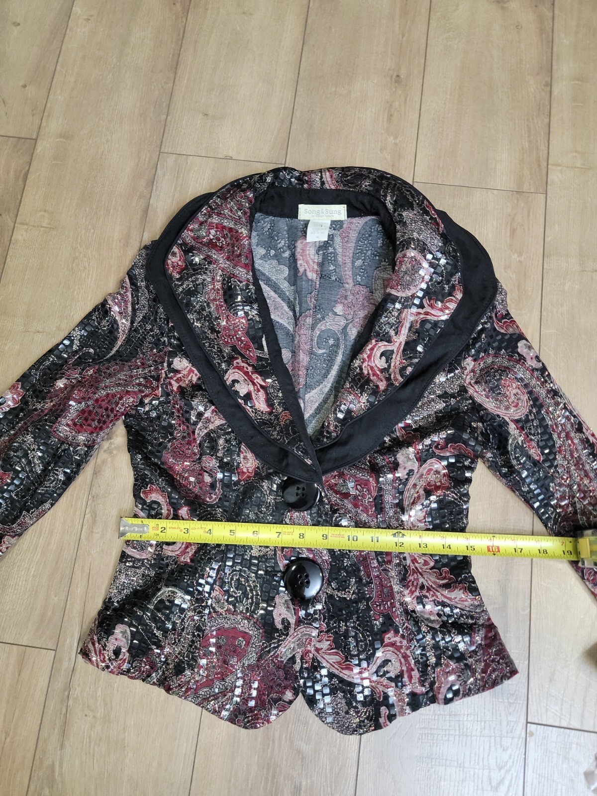 Women’s SONG & SUNG By Design Today’s Black and Blue Knit Jacket Size S