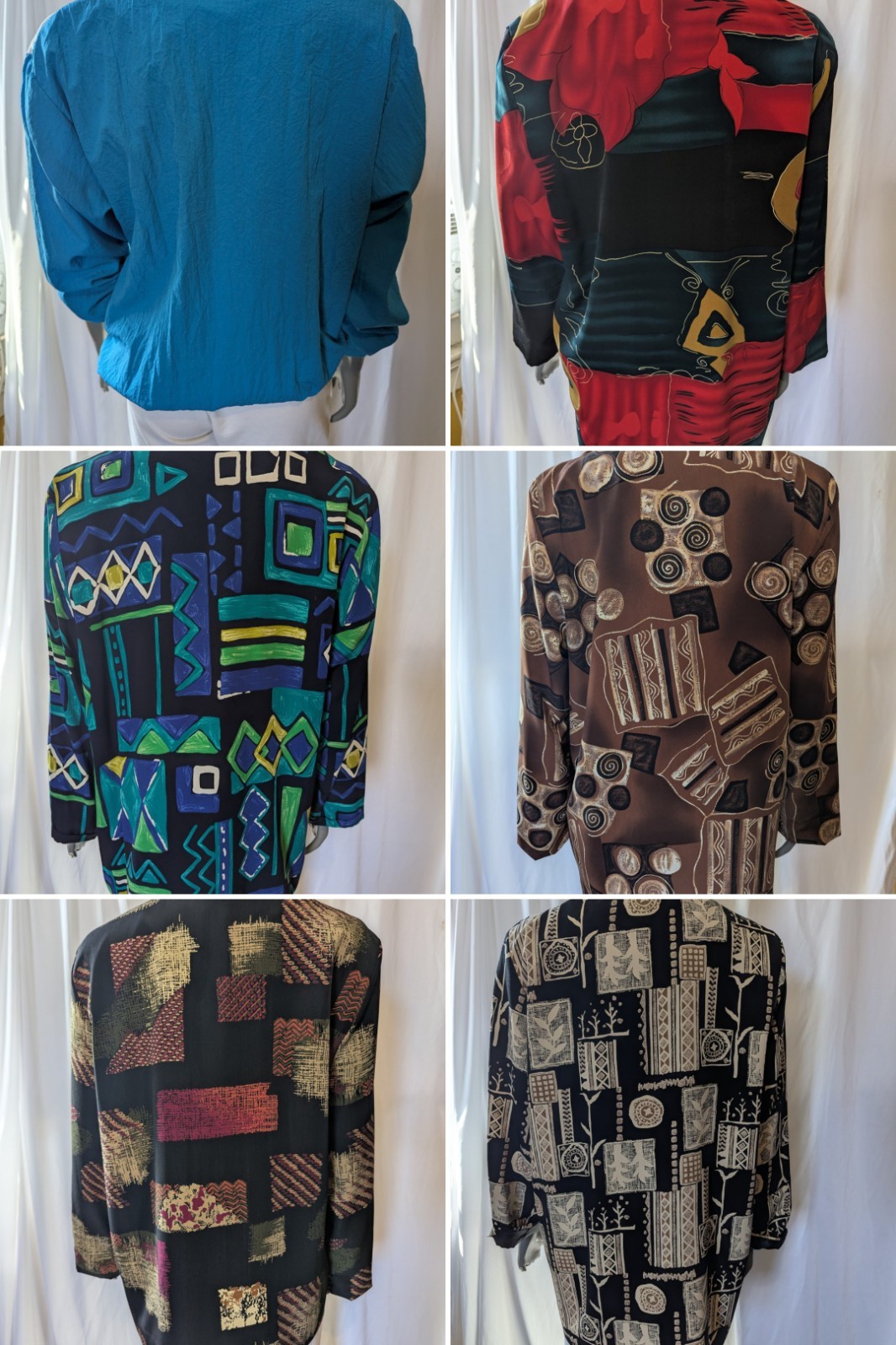 Lot Of 7 1980s Jackets Wild Prints Large Sizes L/XL/1X