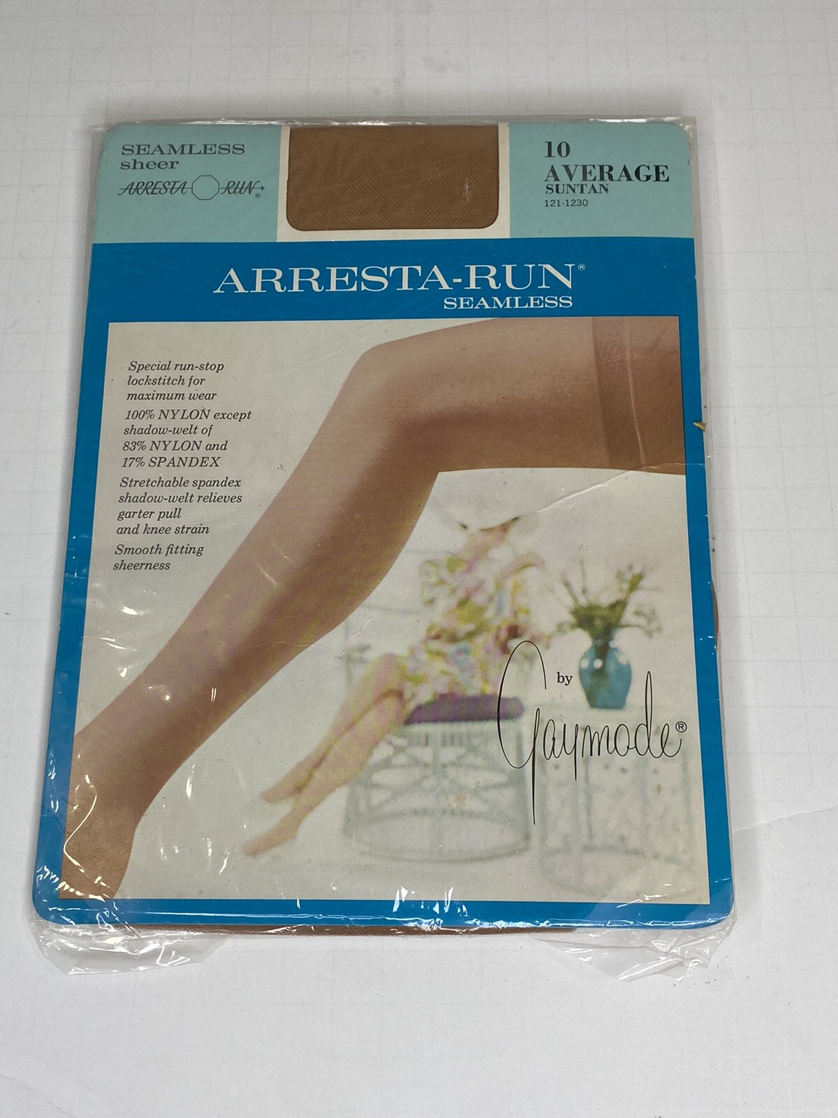 Gaymode JC Penneys 100% Nylon Stockings 10 Average Arresta-Run Suntan