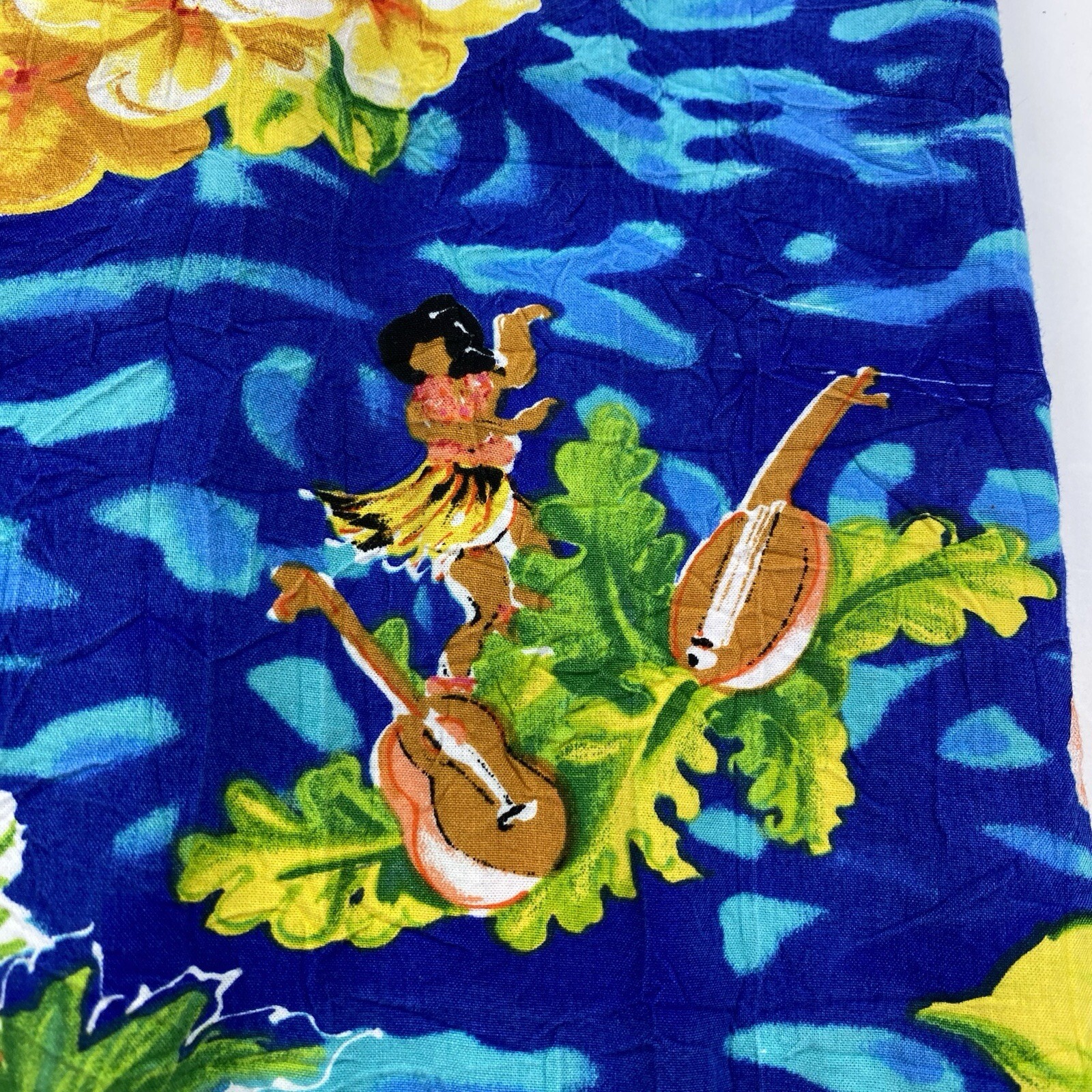 Vintage JAMS WORLD Tropical Hawaiian Hula Dancer Rayon Wrap Skirt Large USA