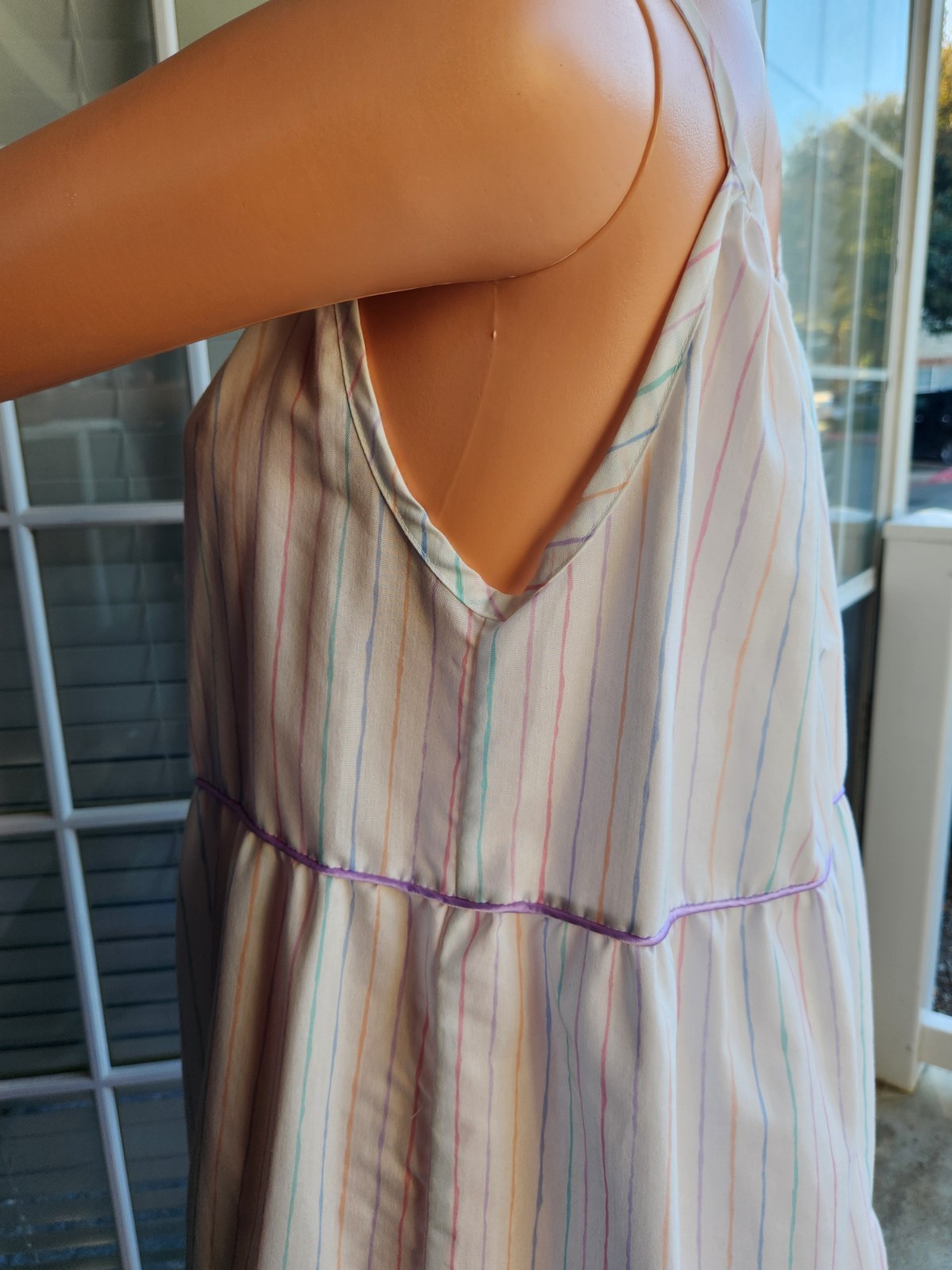 Vtg Brandywine 2-Piece Set Striped Tiered Maxi Prairie Dress & Bolero Jacket M