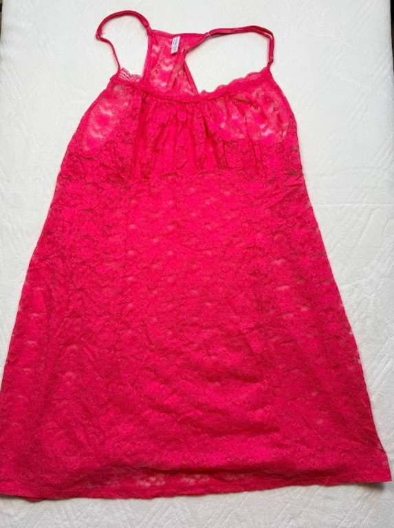 George lace nightgown Womens 2XL (18-20) babydoll magenta pink Intimate Lingere