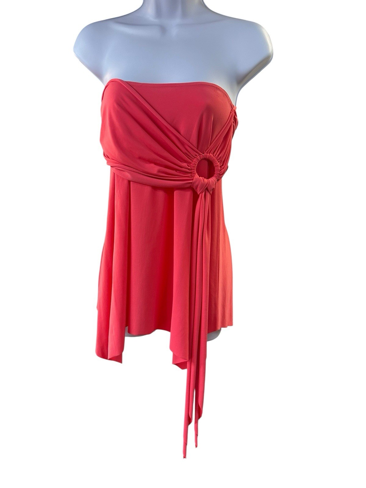 Vintage Cache Y2K Coral Convertible Skirt / Tube Top Ring Detail Asymmetrical M