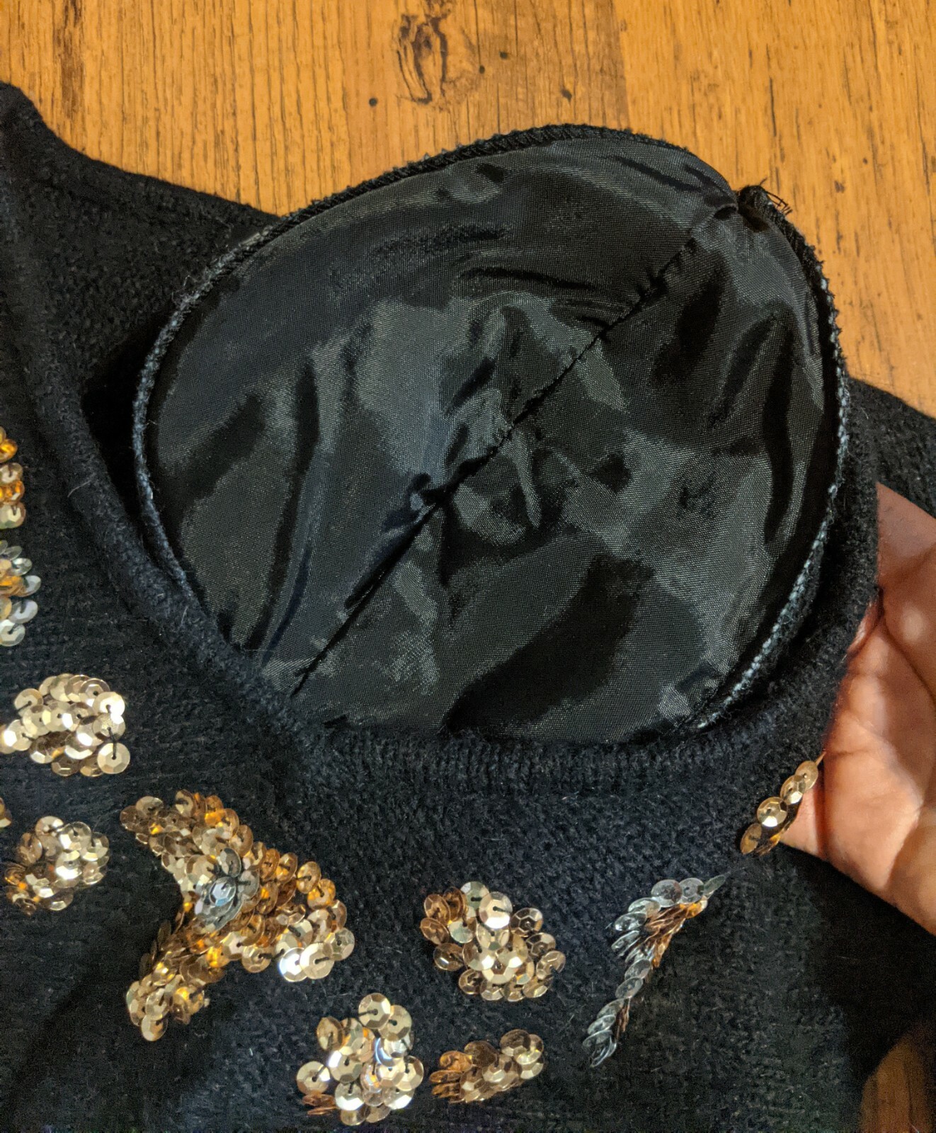 Vtg 1980s Work In Progress Sequin Sweater Gladys Bagley Glam Rock Silk Angora M