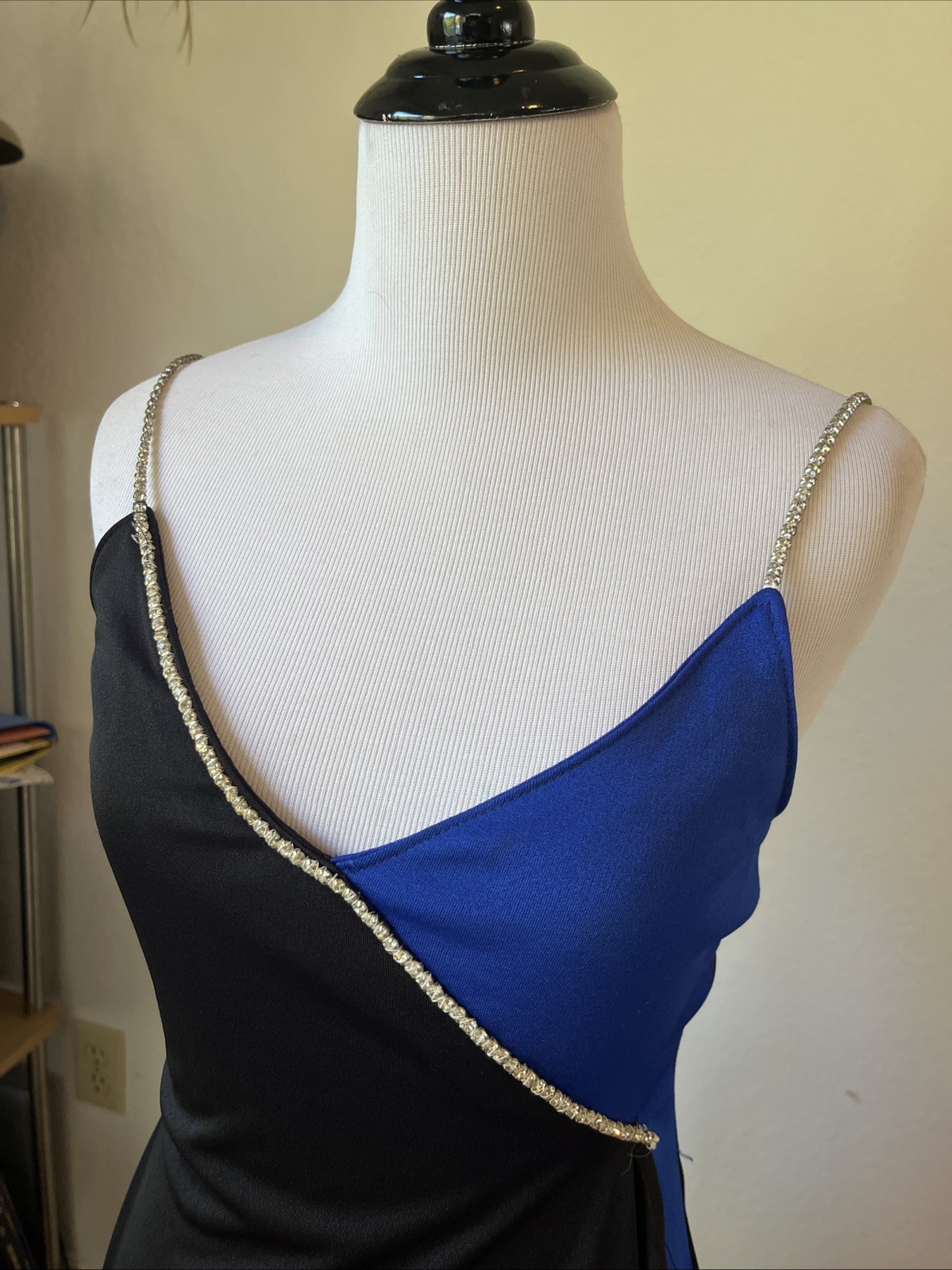 Vintage Climax By David Howard 70s Disco Colorblock Rhinestones Dress Size 5/6