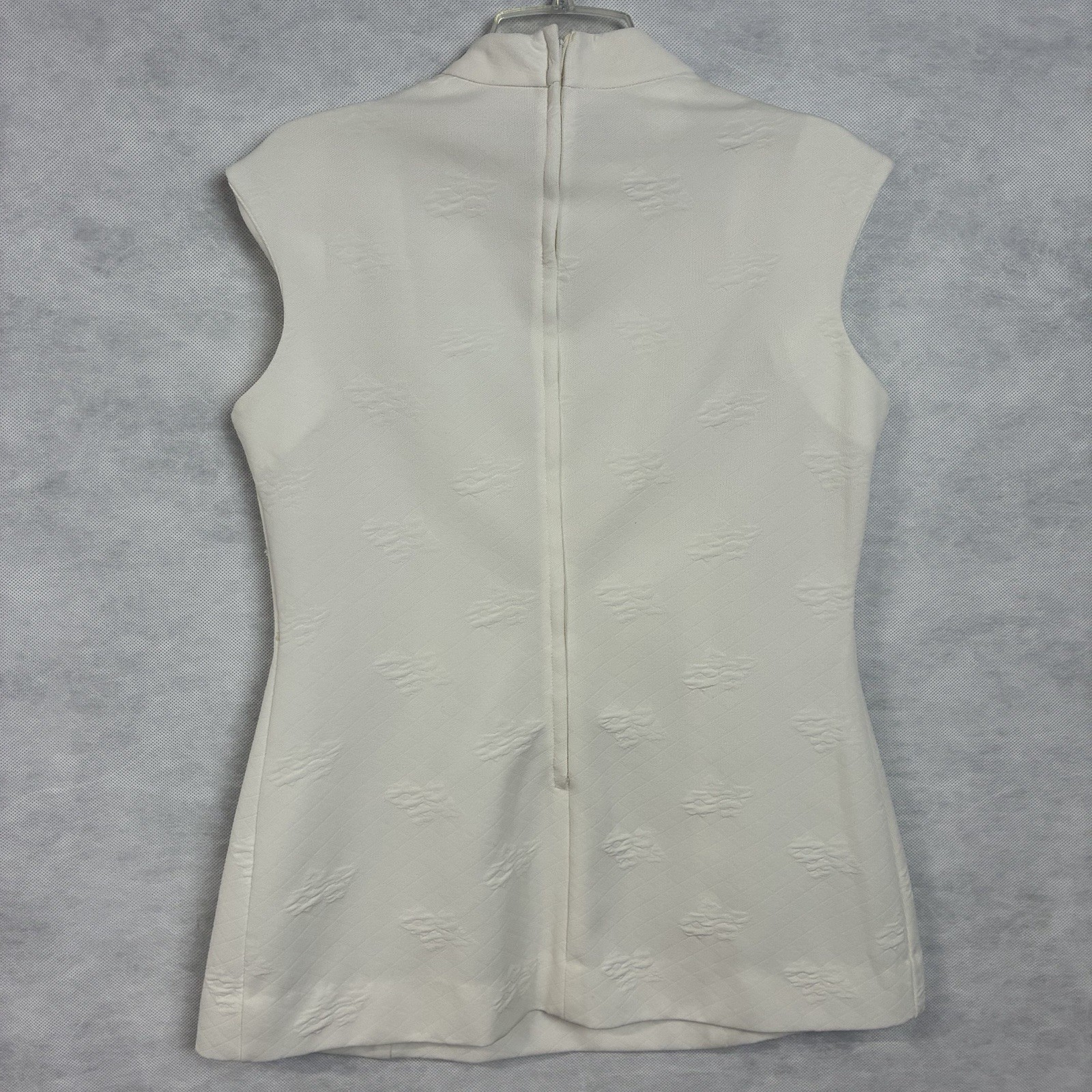 Vtg 60s 70s Bleeker Street Women Pant Set Sz 16 M/L White Textured Wide Leg Mod