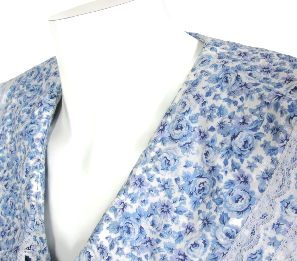 Vtg 80’s Floral Sailor Collar Garden Tea Party Country Romance Dress sz 3/4