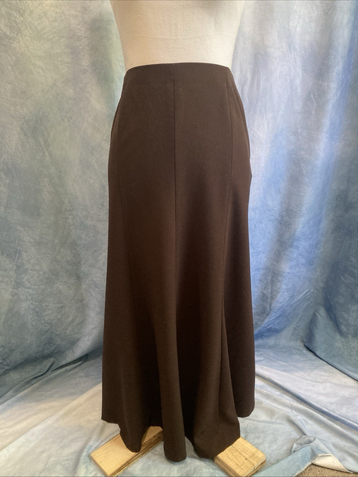 Vtg 90s Y2K East 5th Brown Maxi Skirt 8 Paneled A-Line Whimsigoth Grunge Minimal