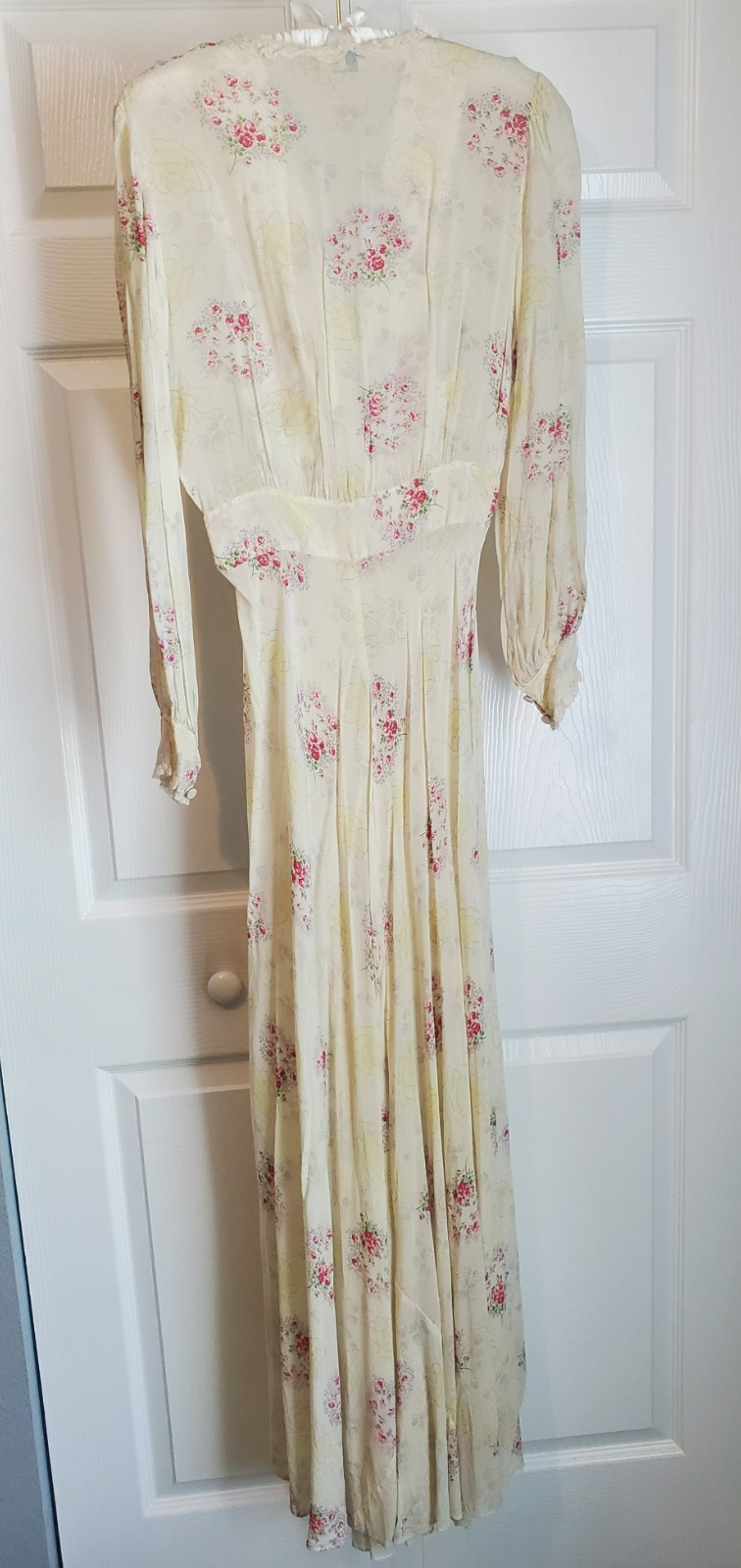 Vintage Trousseaux by Terris Floral Chiffon Gown & Robe Set Lace Empire Waist