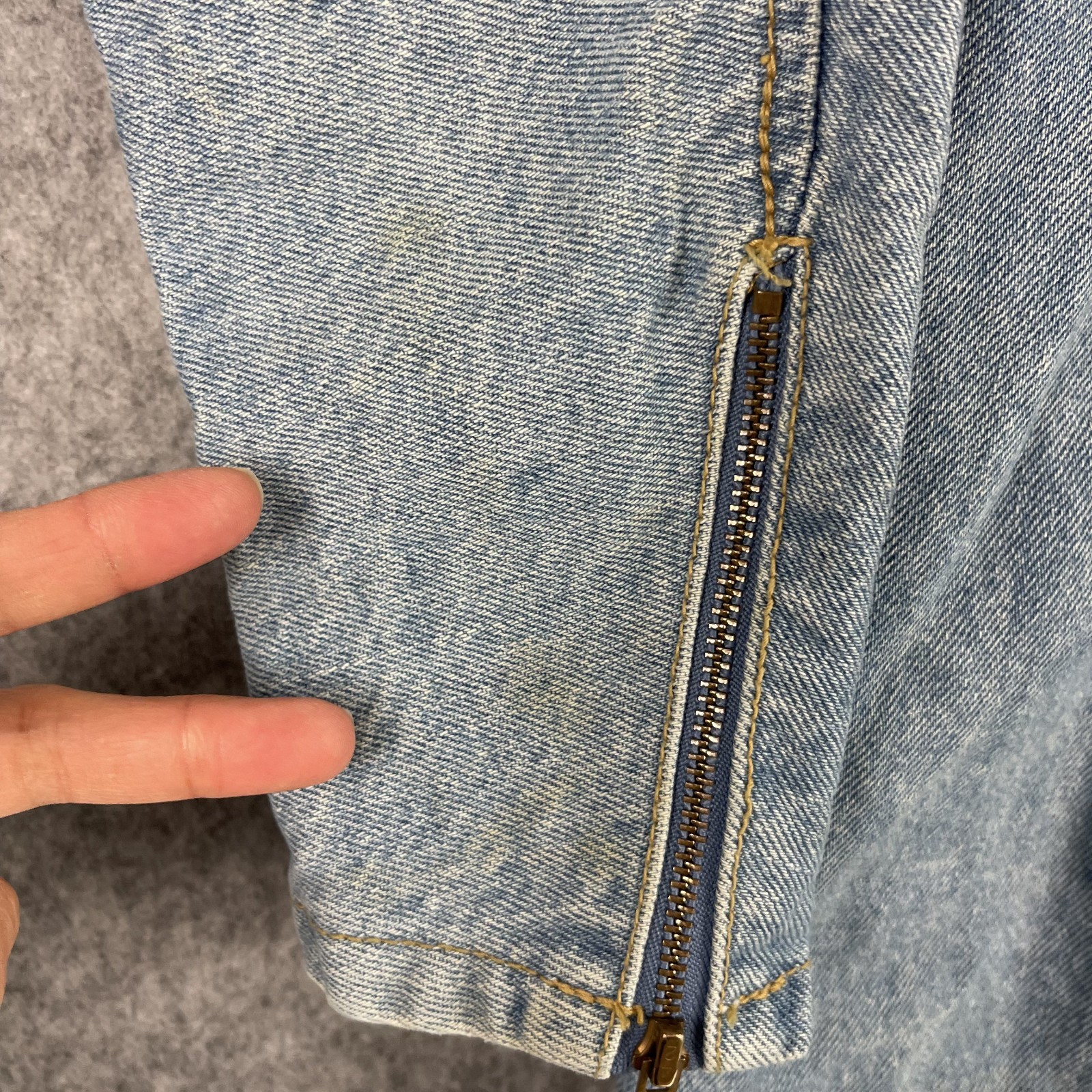 Vintage 80s Paris Blues Dress Womens 9 Denim Zipper Asymmetrical Stone Wash USA