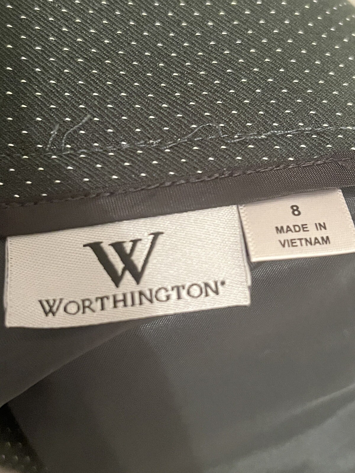 worthhington skirt green whit dot RN#93677