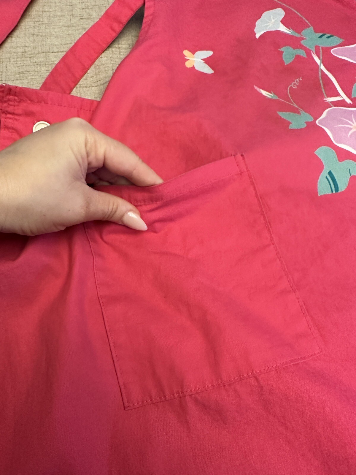 HANAE MORI Apron Vintage JAL Japanese Airlines Uniform Designer Floral VTG