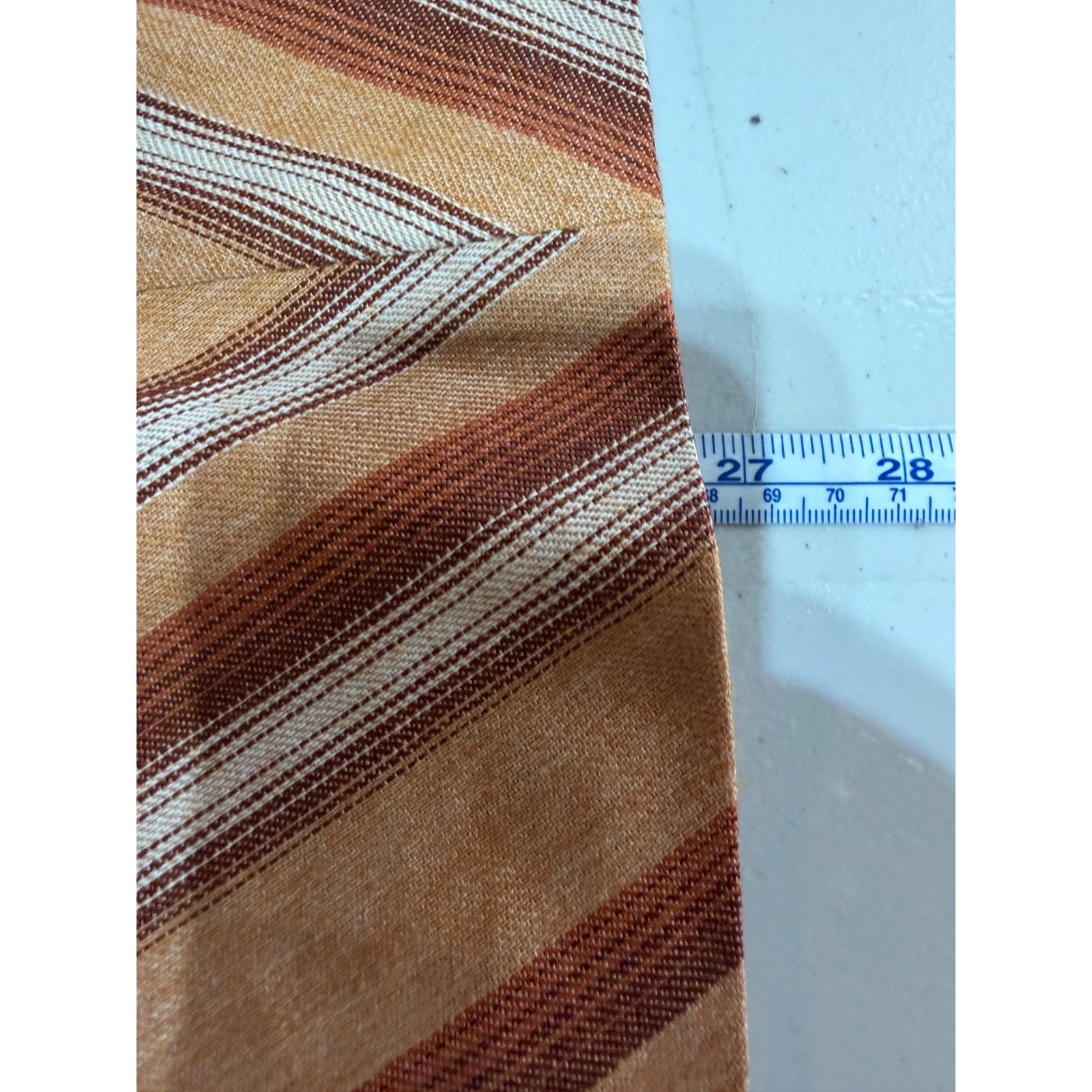 Vintage Chevron Stripe Skirt Women Size 5-6 Orange Earth Tone Boho Prairie 70s