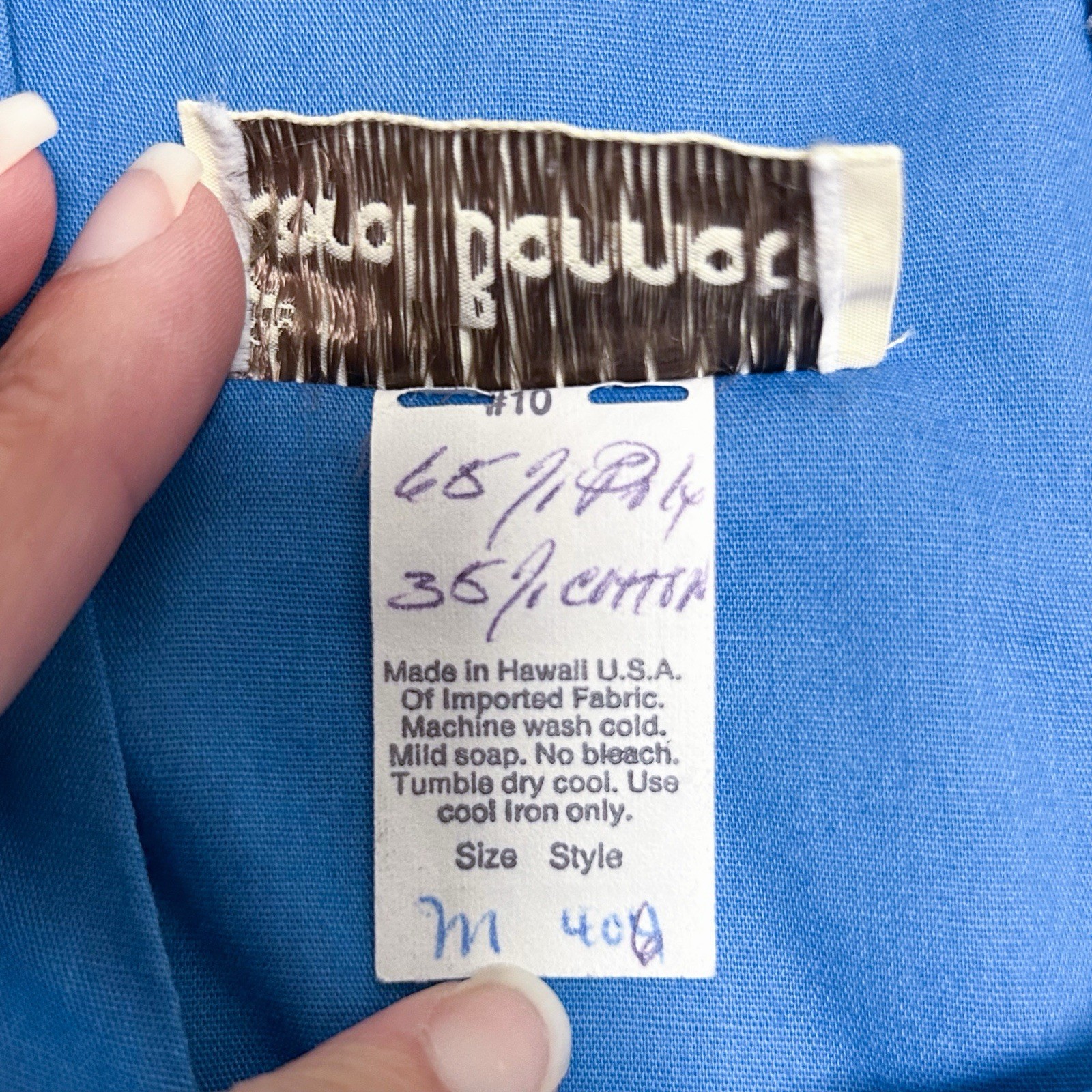Carol Bennett Vintage Blue Grey Pink Floral 1/2 Puff Sleeve Long Mumu Medium